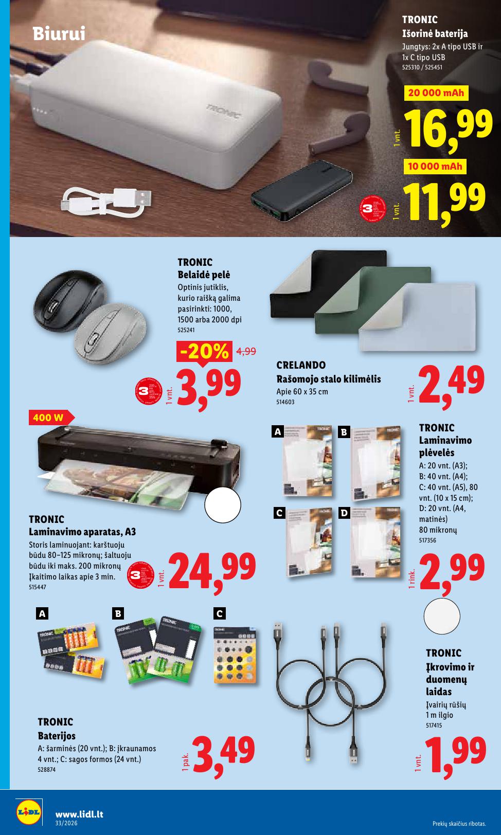 LIDL ne  maisto prekių leidinys 2026.08.10 - 2026.08.16