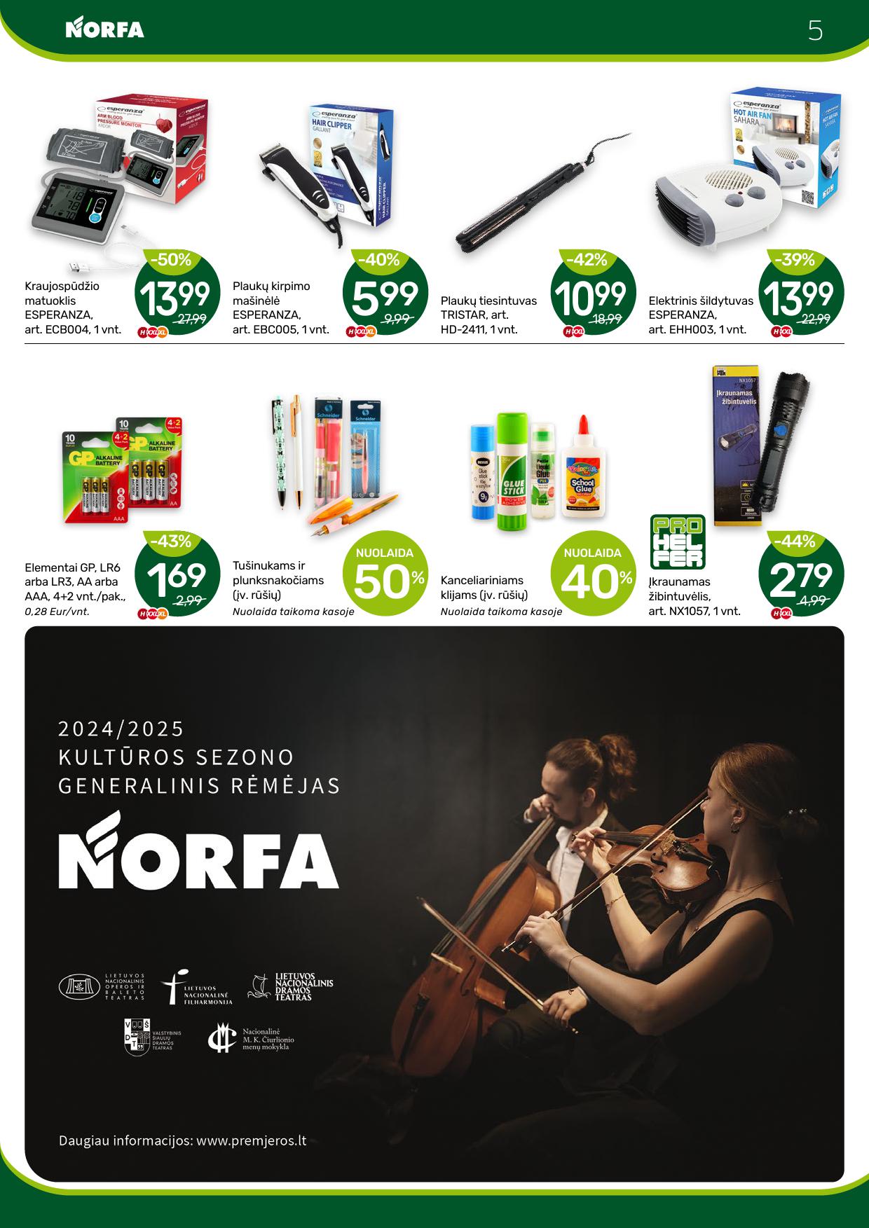 Naujausias NORFA kaininis katalogas 2025.01.03 - 2025.01.08