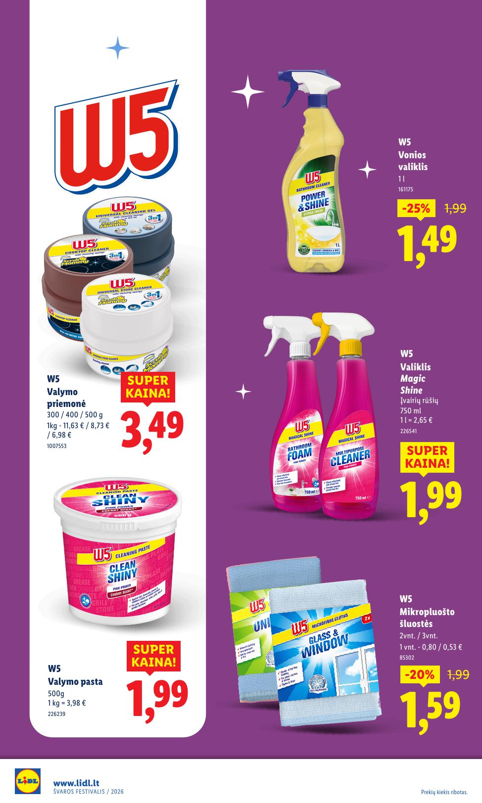 LIDL akcijų katalogas "Švaros festivalis"