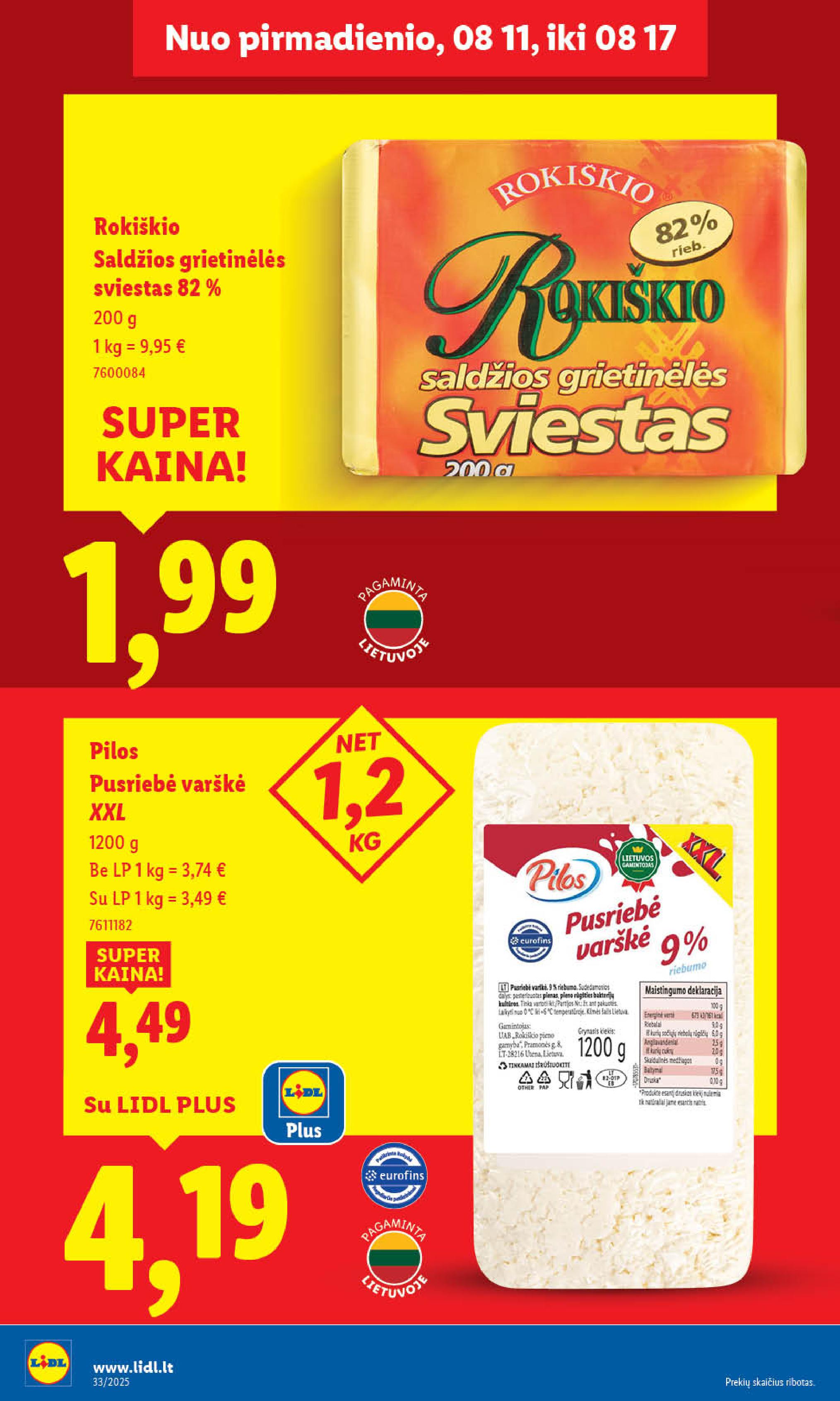Naujausias LIDL kaininis katalogas 2025.08.11 - 2025.08.17