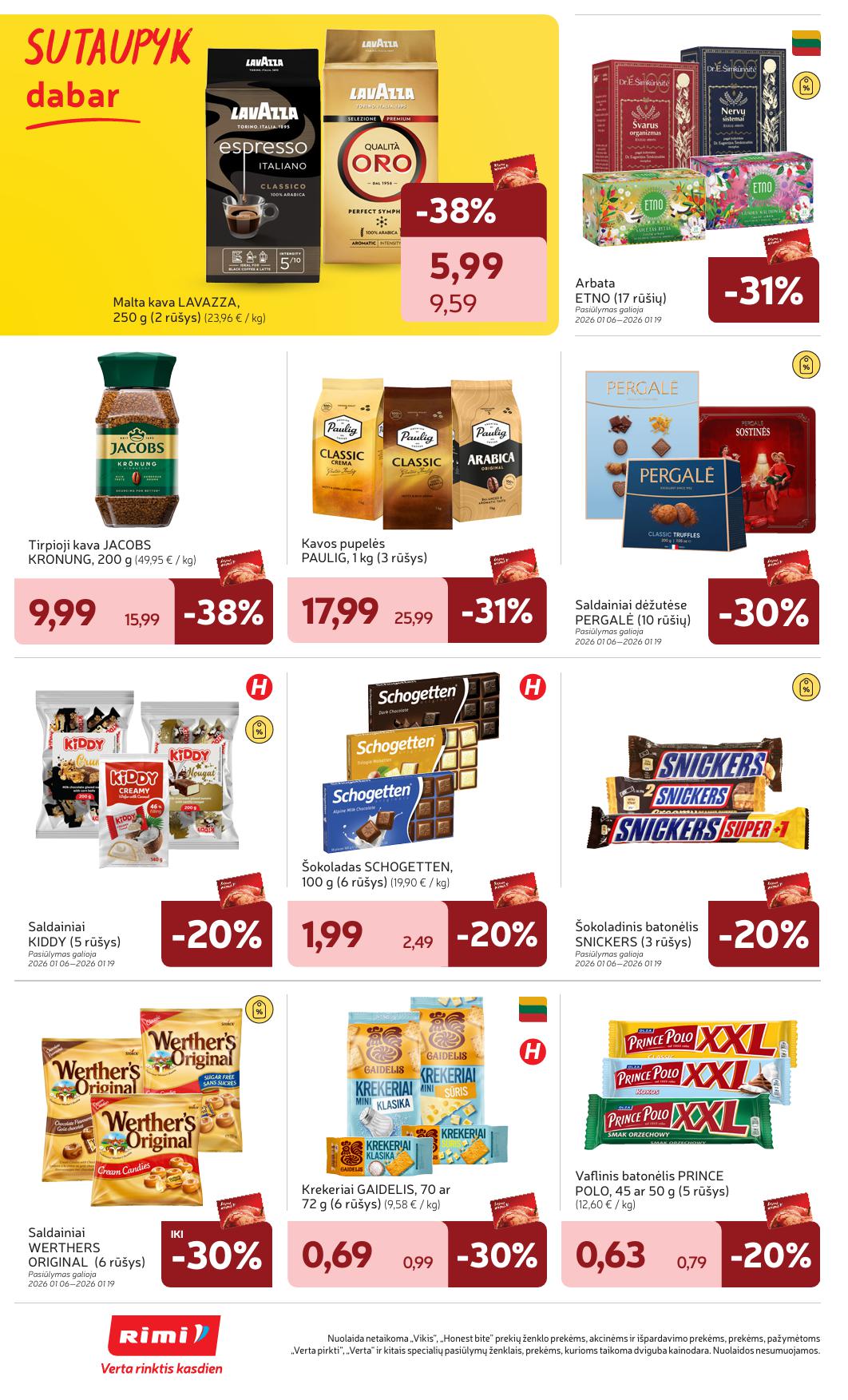 Naujausias RIMI kaininis katalogas 2026.01.06 - 2026.01.12