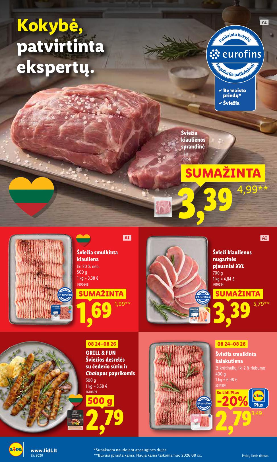 LIDL akcijų ir nuolaidų leidinys 2026.08.24 - 2026.08.30
