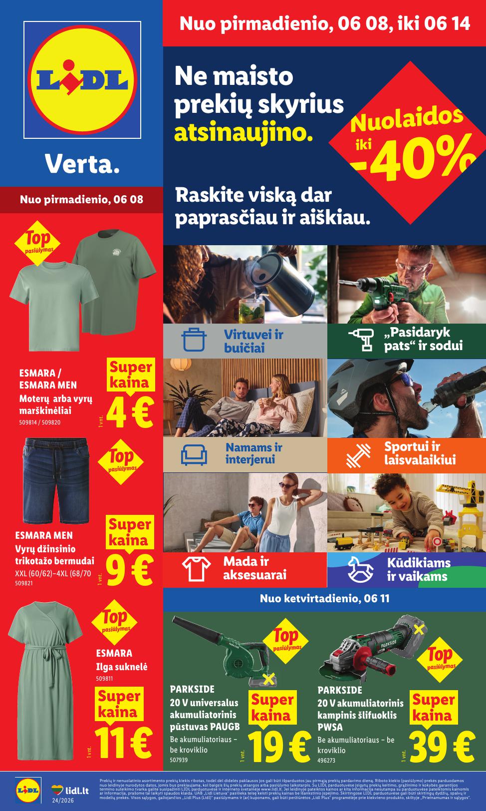 LIDL ne maisto prekių leidinys 2026.06.08 - 2026.06.14
