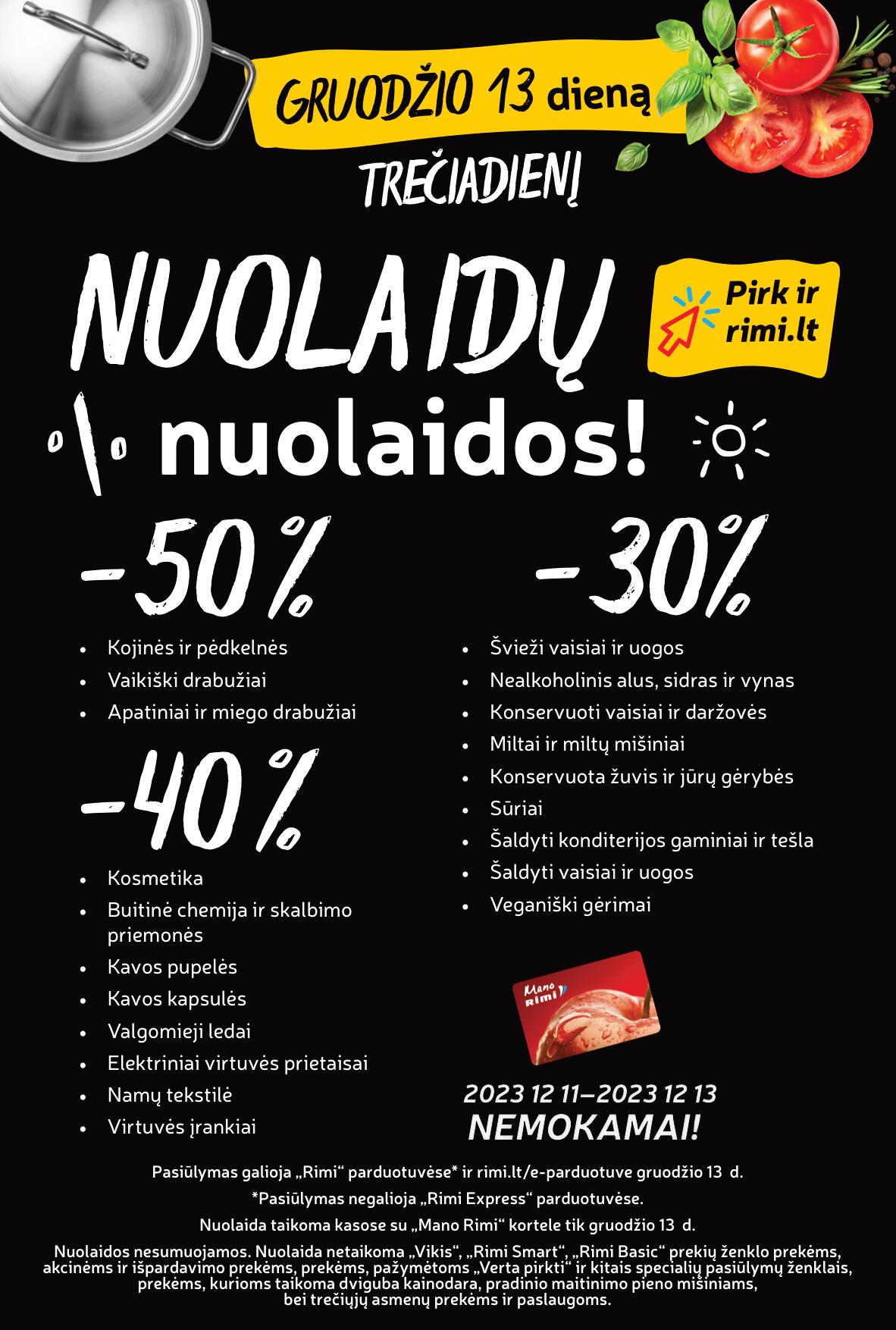 Naujausias RIMI kaininis katalogas 2023.12.12 - 2023.12.18