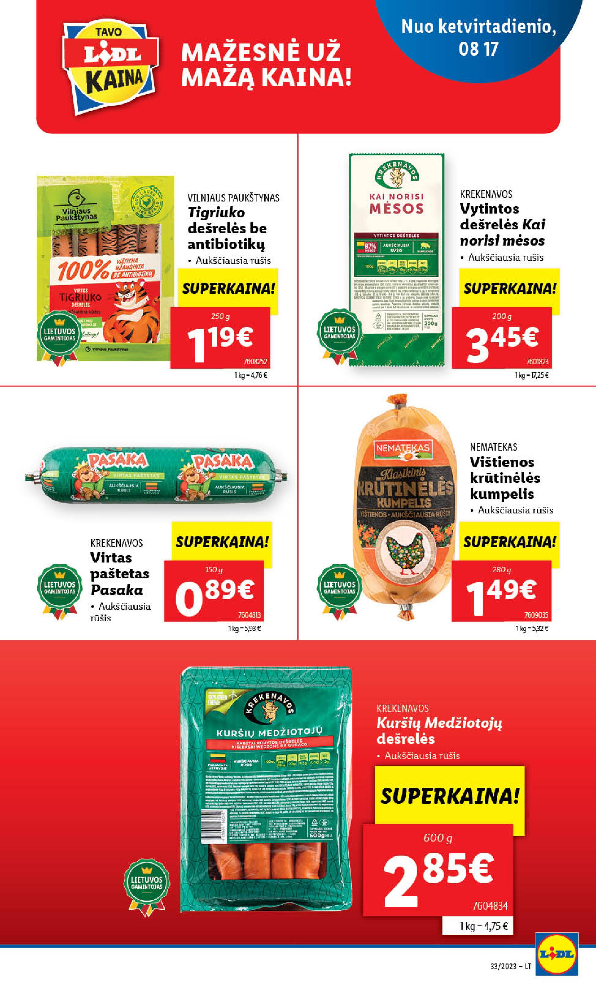 Naujausias LIDL kaininis katalogas 2023.08.14 - 2023.08.20