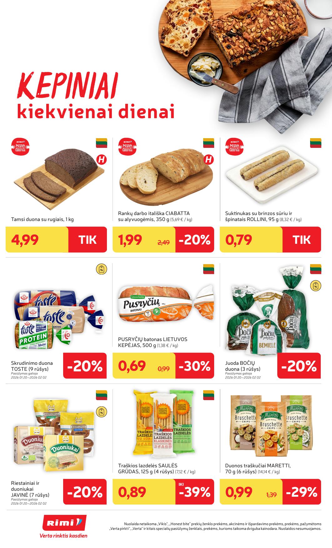 Naujausias RIMI kaininis katalogas 2026.01.20 - 2026.01.26
