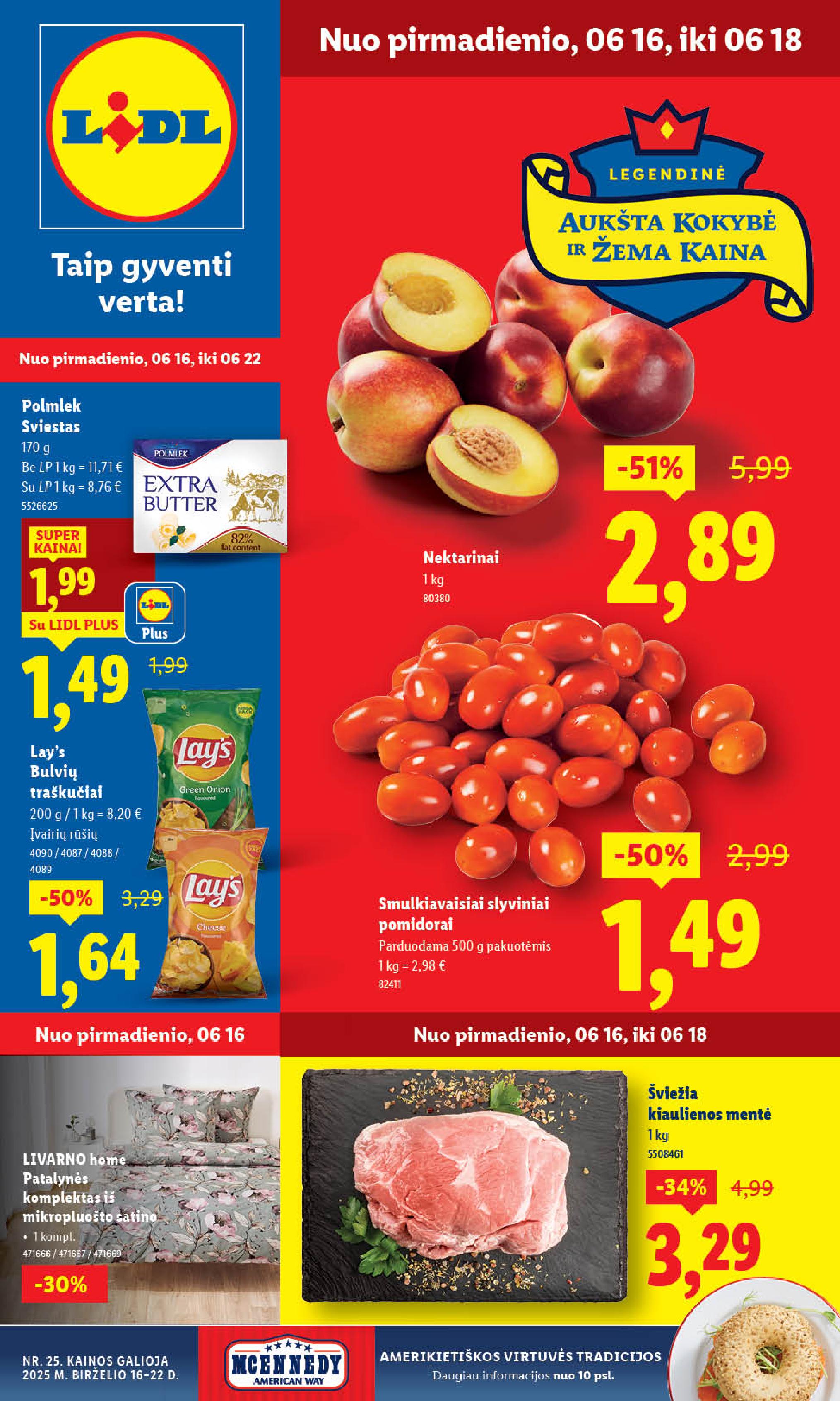 LIDL akcijų ir nuolaidų leidinys 2025.06.16 - 2025.06.22