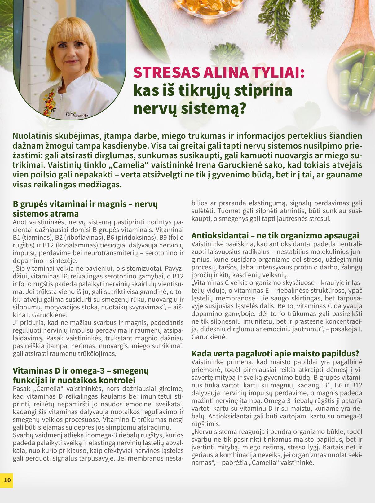 Naujas CAMELIA leidinys nuo 2026.10.01 iki 2026.10.31