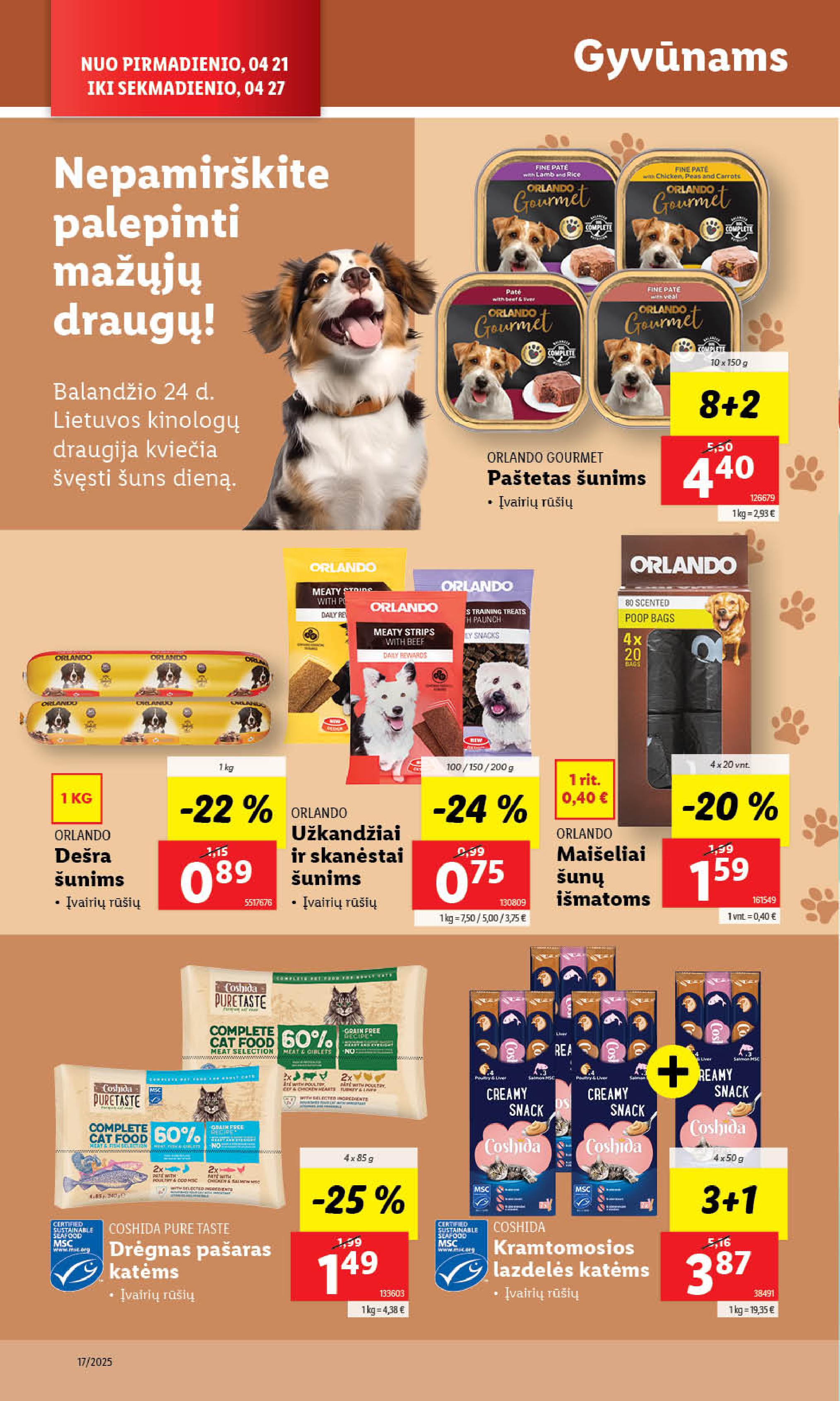 LIDL akcijų ir nuolaidų leidinys 2025.04.21 - 2025.04.27
