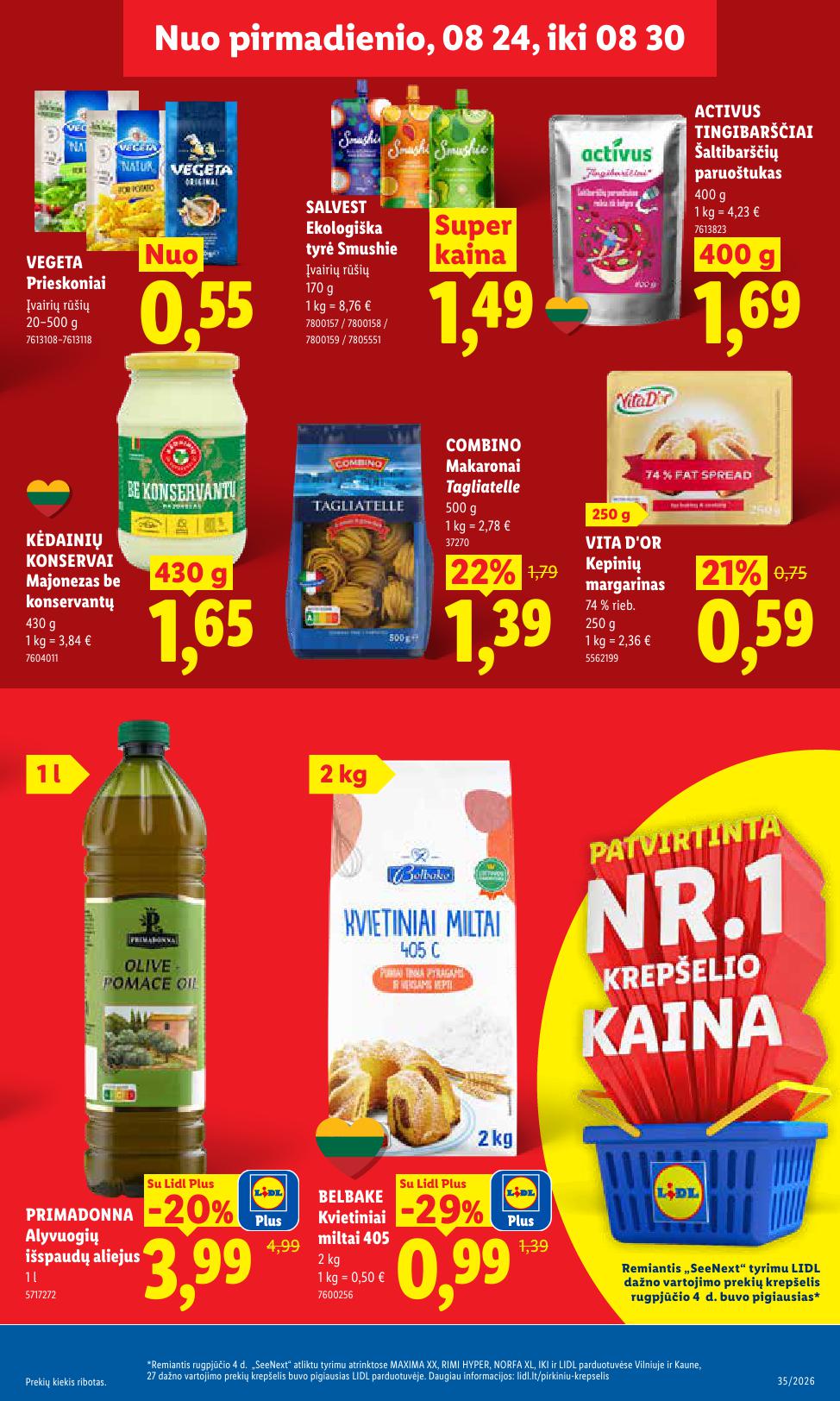 LIDL akcijų ir nuolaidų leidinys 2026.08.24 - 2026.08.30