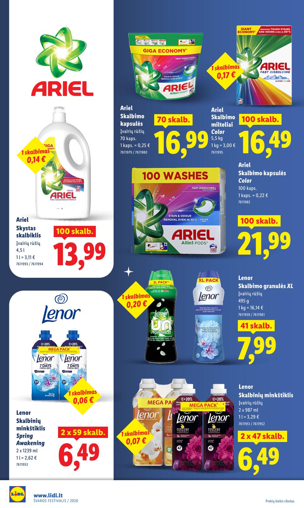 LIDL akcijų katalogas "Švaros festivalis"