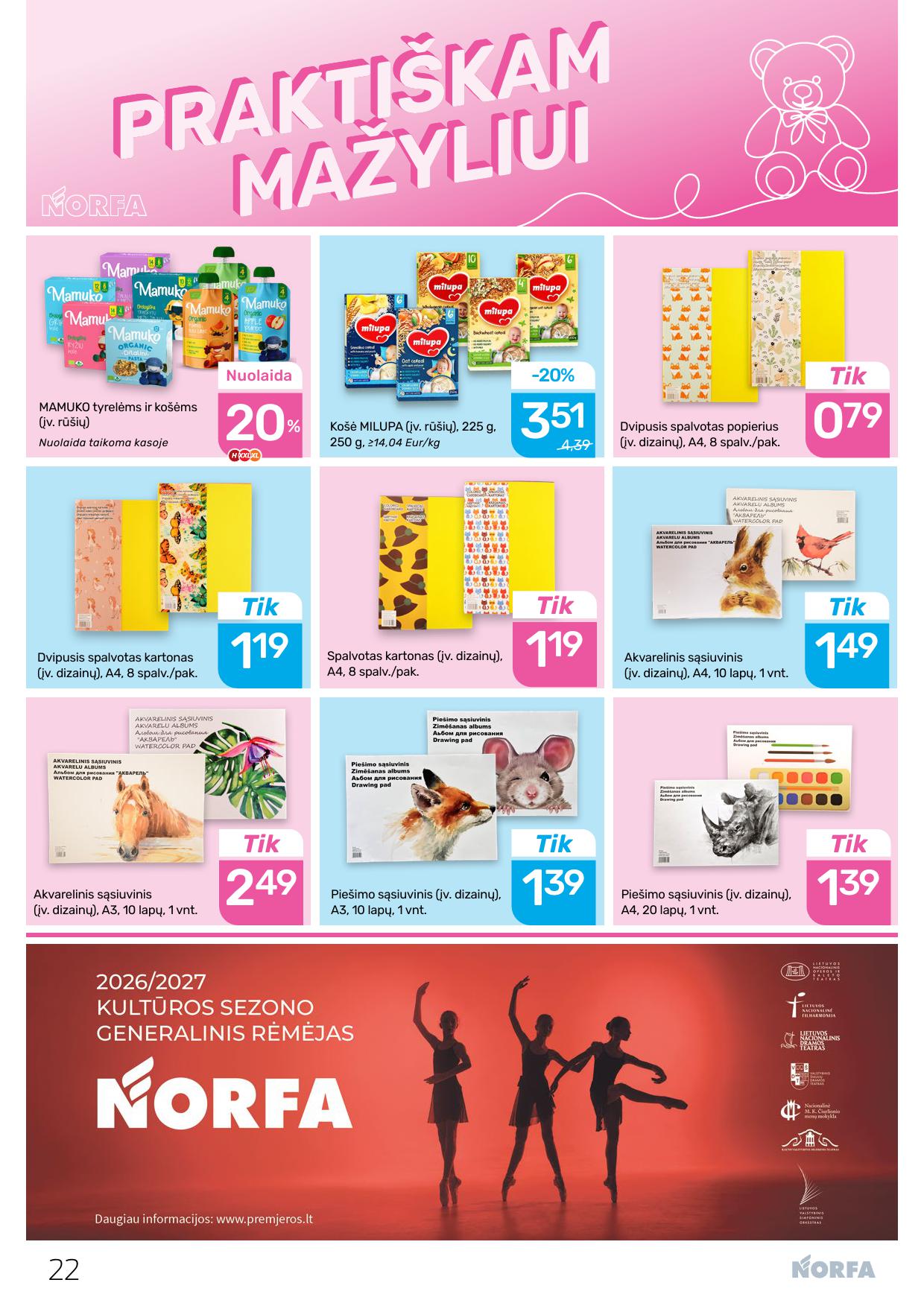 Naujausias NORFA kaininis katalogas 2026.10.15 - 2026.10.28
