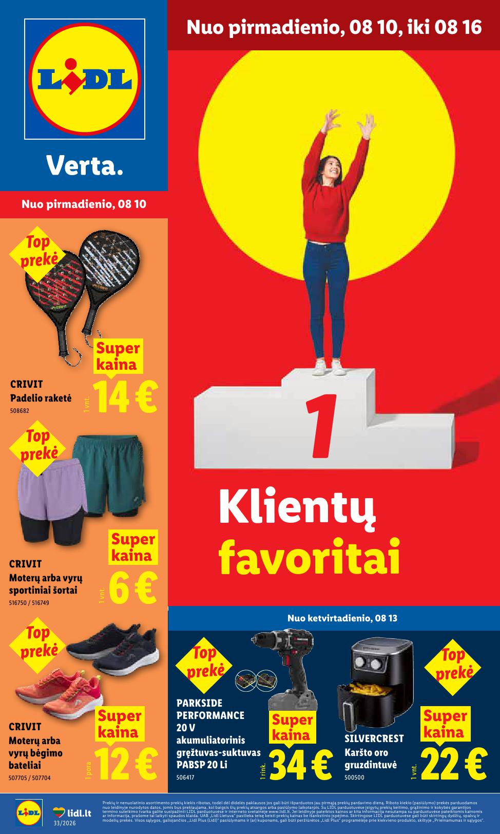 LIDL ne  maisto prekių leidinys 2026.08.10 - 2026.08.16