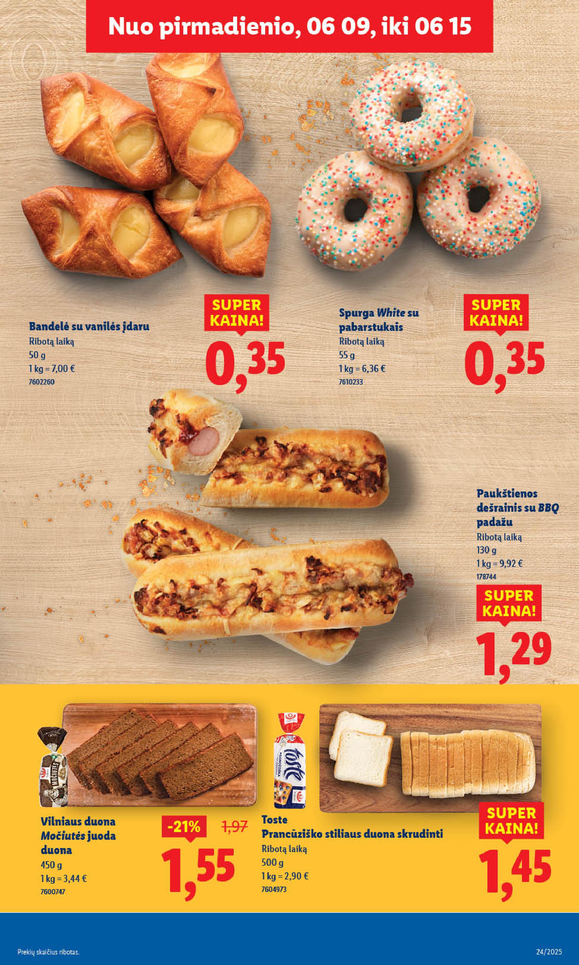 LIDL akcijų ir nuolaidų leidinys 2025.06.09 - 2025.06.15