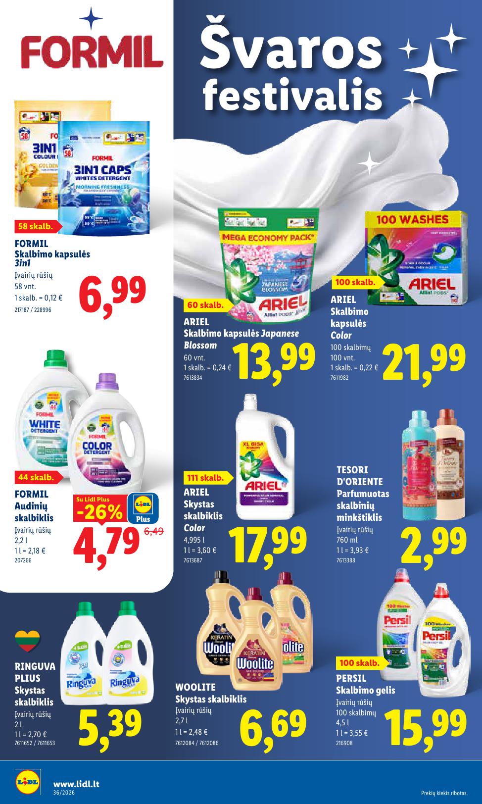 LIDL akcijų ir nuolaidų leidinys 2026.08.31 - 2026.09.06