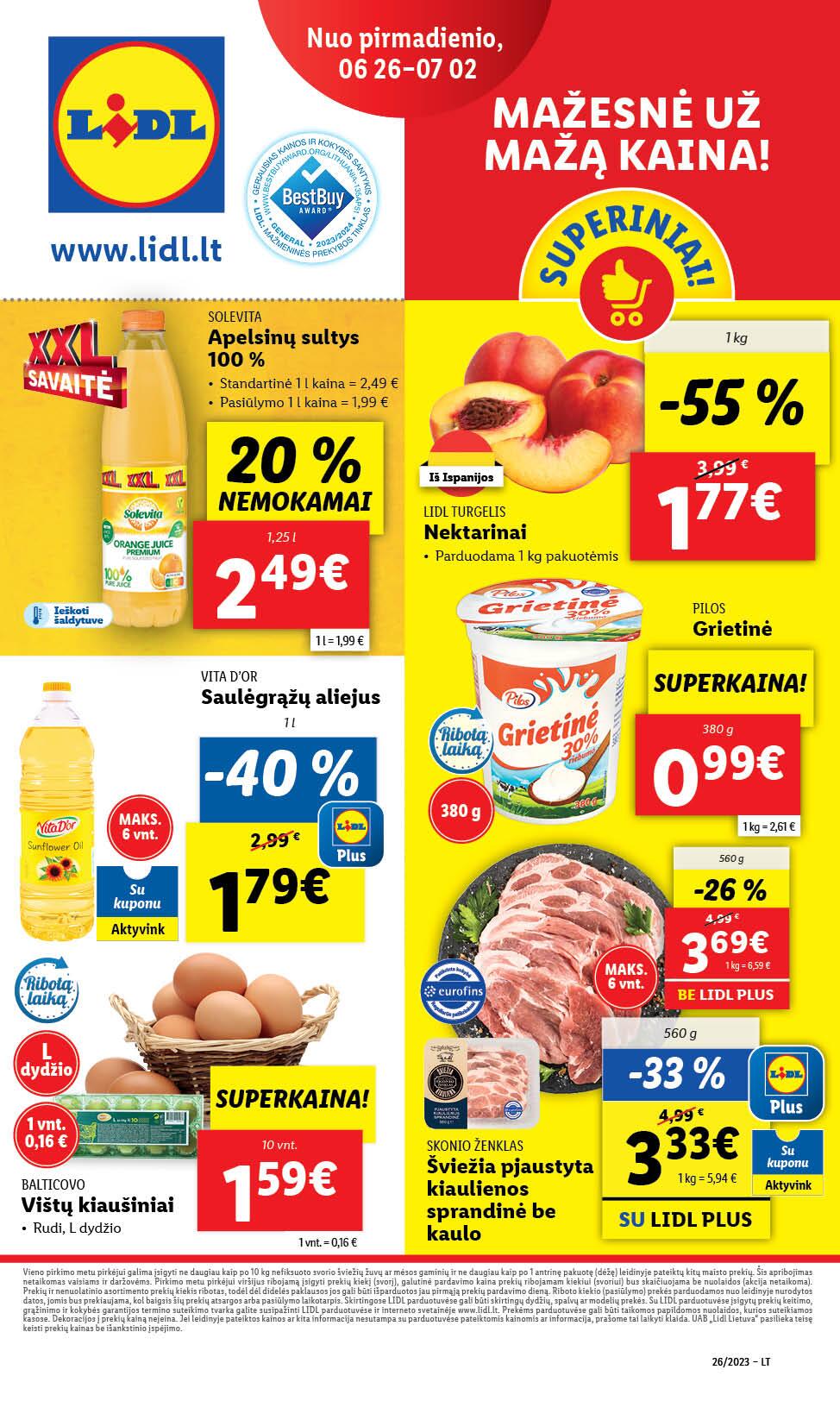 Naujausias LIDL kaininis katalogas 2023.06.26 - 2023.07.02