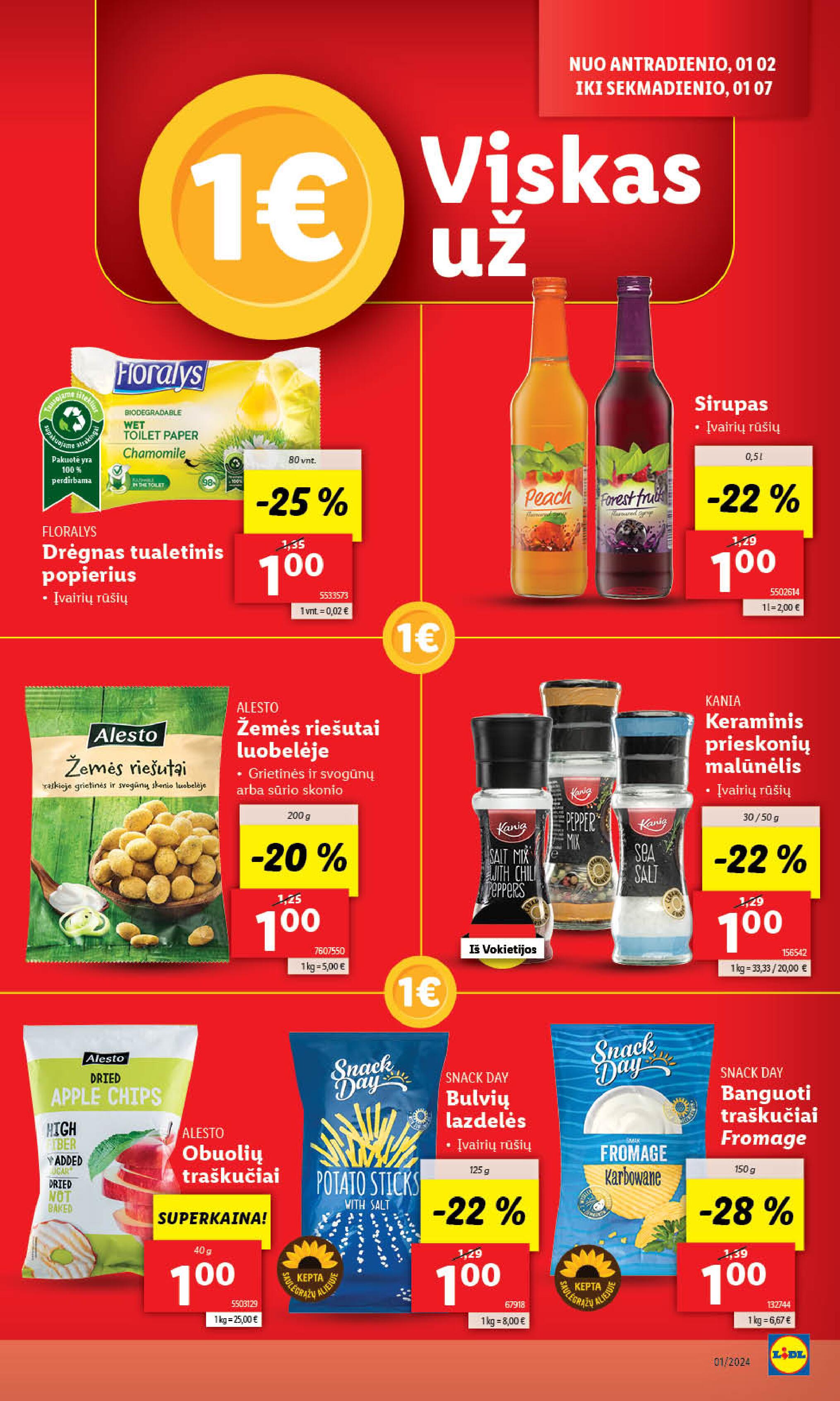 Naujausias LIDL kaininis katalogas 2024.01.02 - 2024.01.07