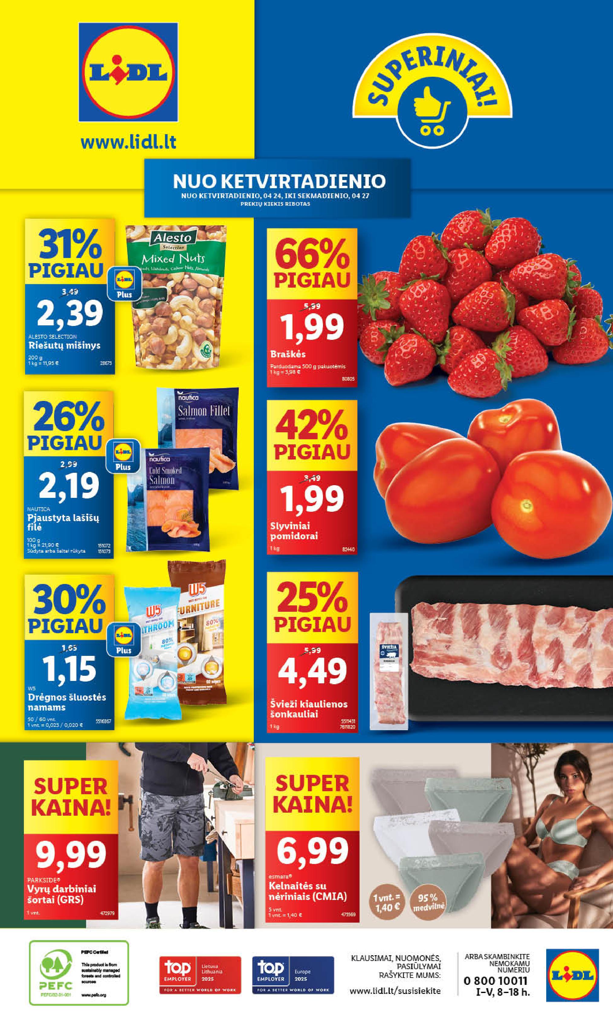 LIDL akcijų ir nuolaidų leidinys 2025.04.21 - 2025.04.27
