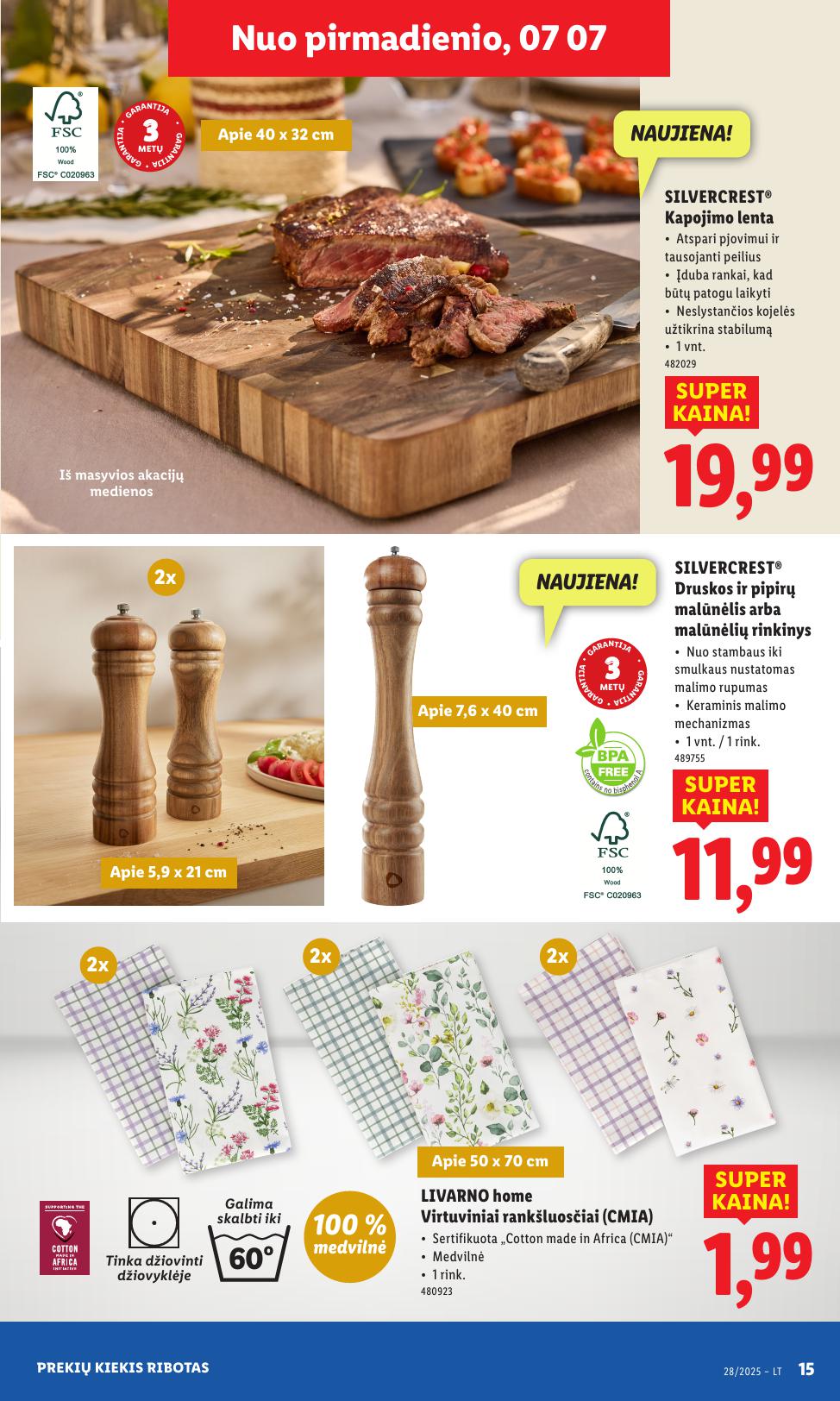 LIDL ne maisto prekių leidinys 2025.07.07 - 2025.07.13