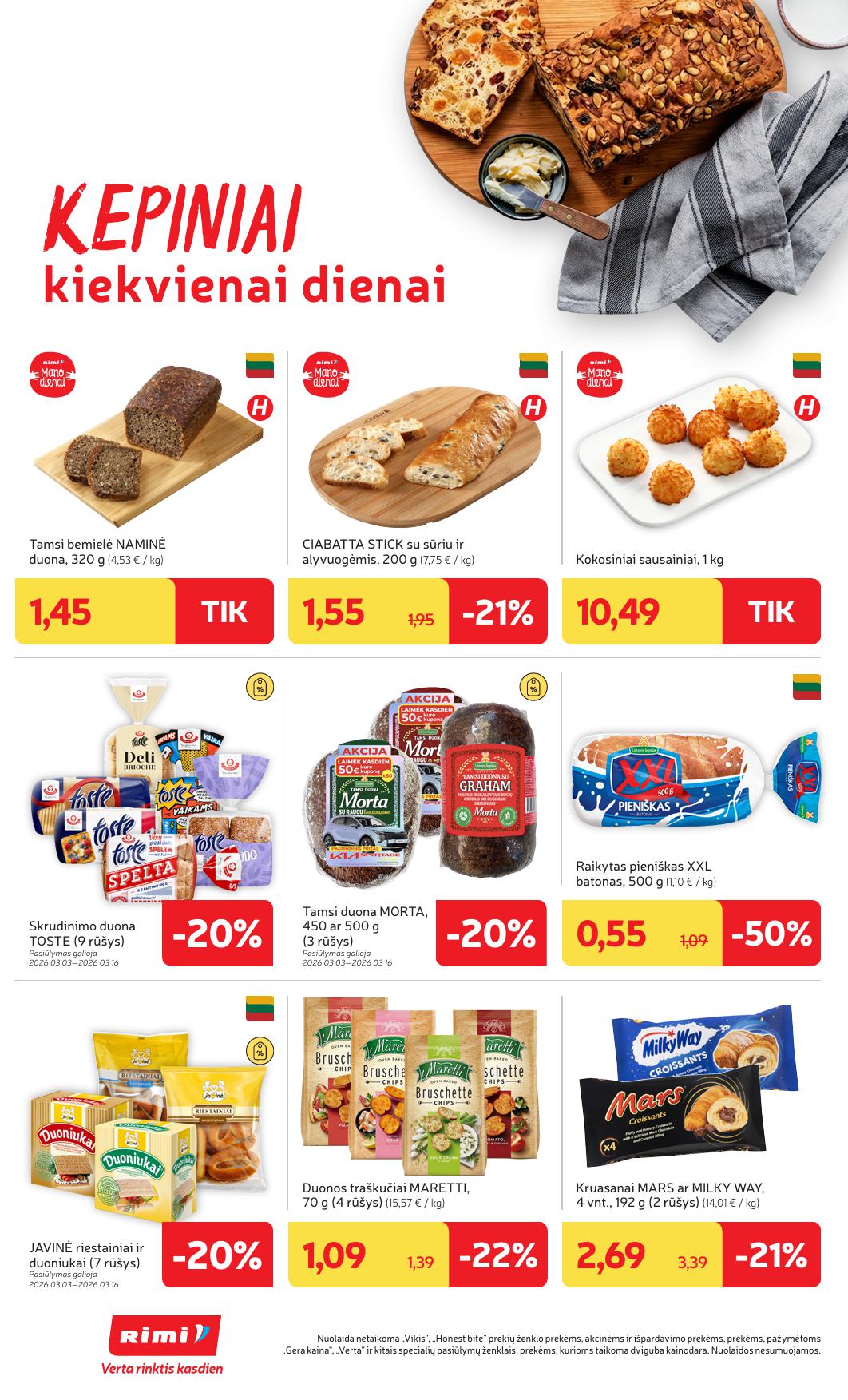 Naujausias RIMI kaininis katalogas 2026.03.10 - 2026.03.16