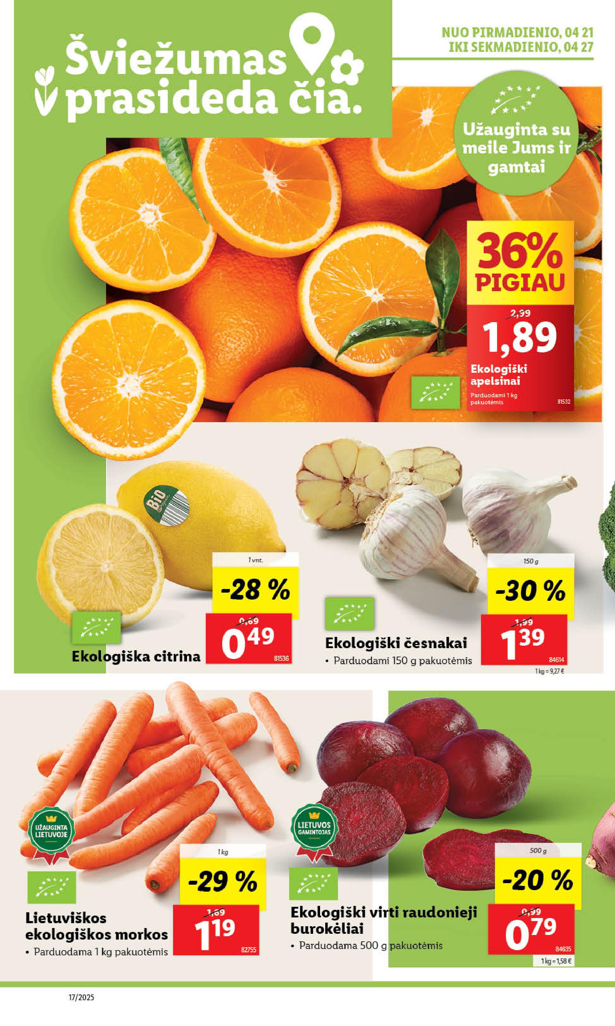 LIDL akcijų ir nuolaidų leidinys 2025.04.21 - 2025.04.27