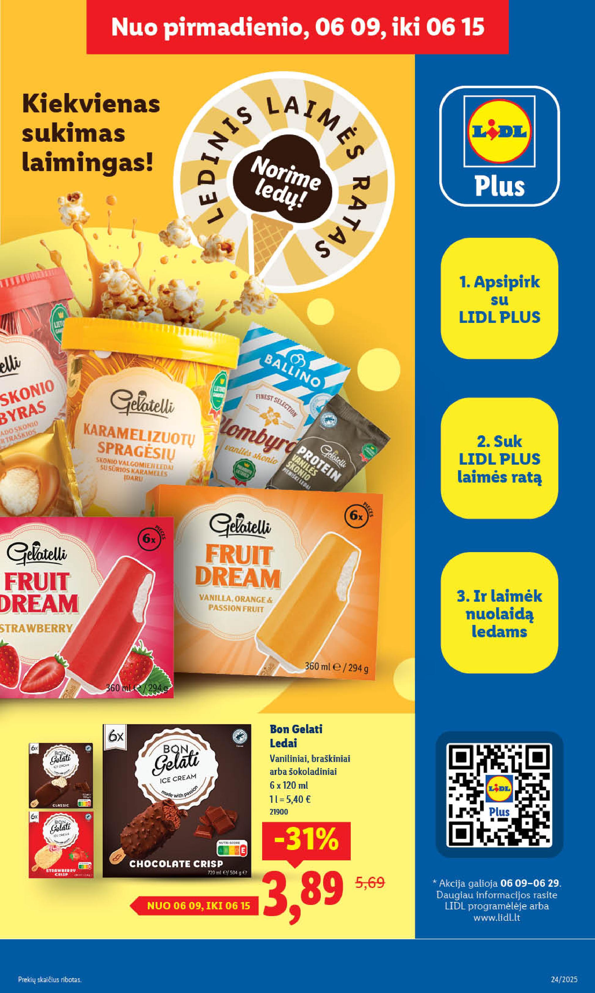 LIDL maisto prekių leidinukas nuo ketvirtadienio 2025.06.12 iki 2025.06.15