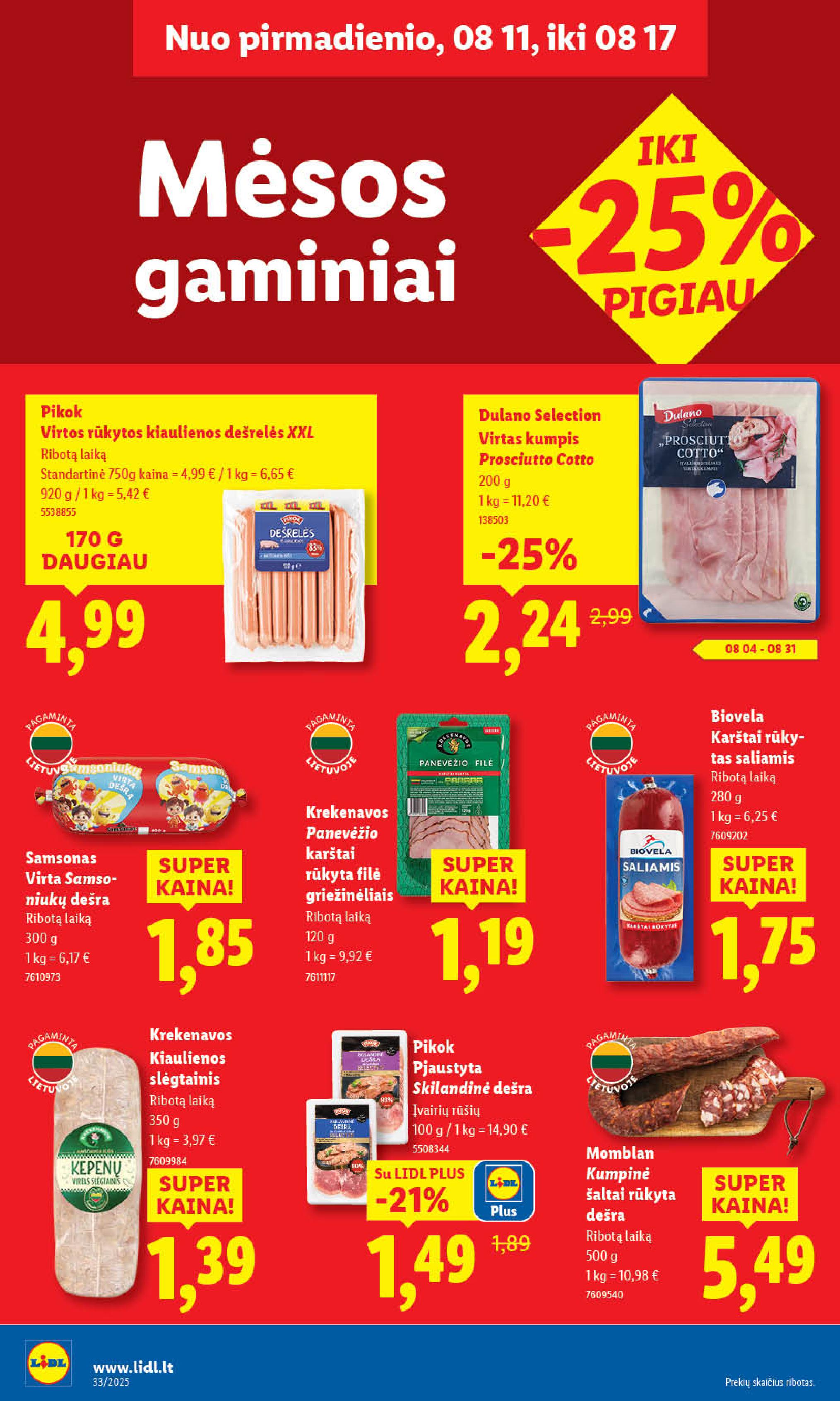 Naujausias LIDL kaininis katalogas 2025.08.11 - 2025.08.17