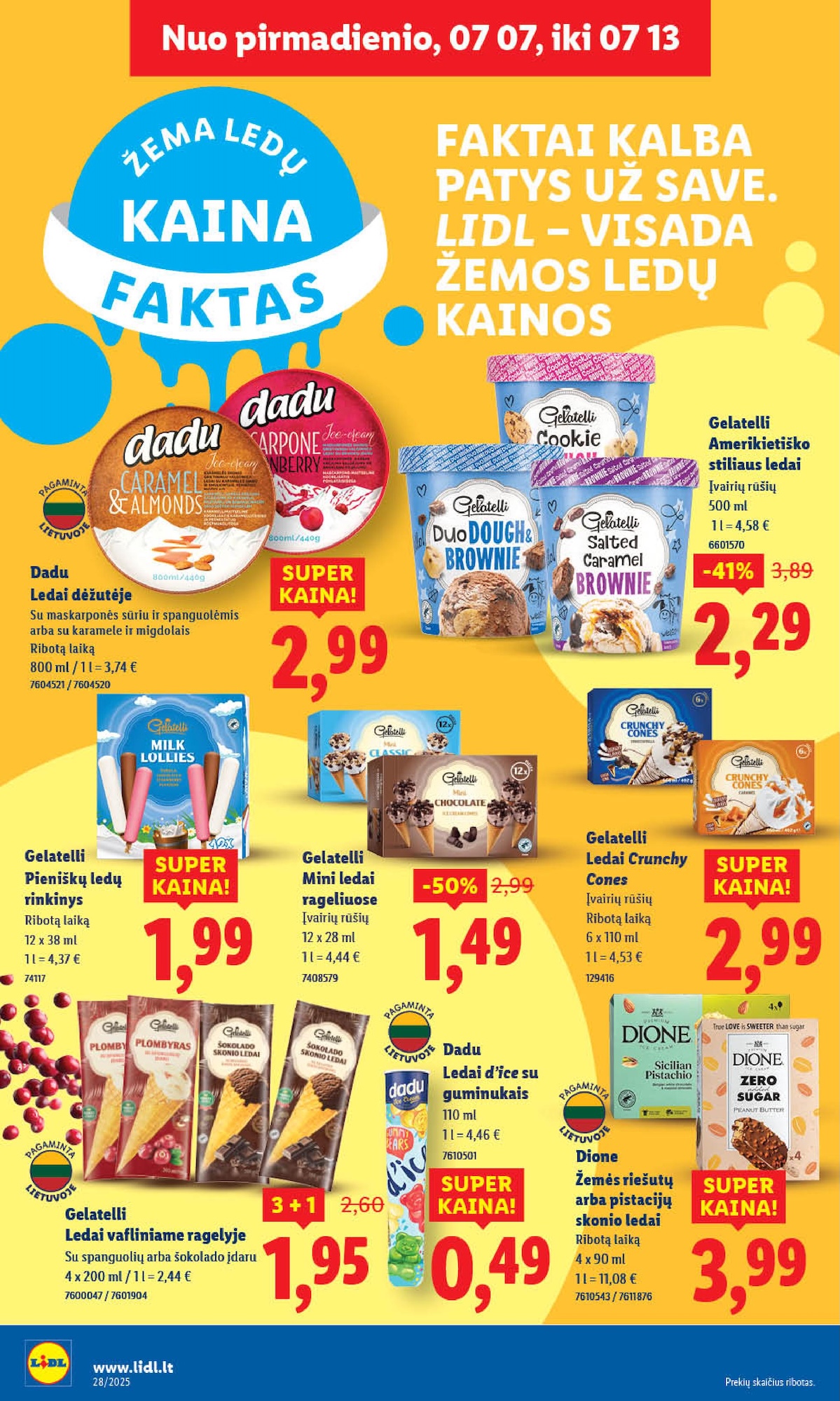 LIDL maisto prekių leidinukas nuo ketvirtadienio 2025.07.10 iki 2025.07.13