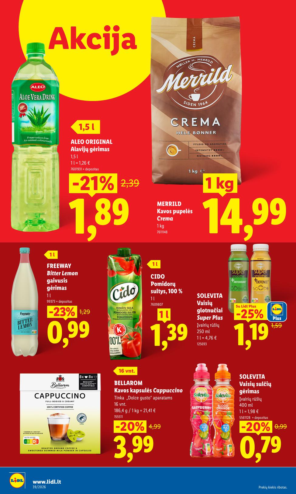 LIDL akcijų ir nuolaidų leidinys 2026.09.21 - 2026.09.27