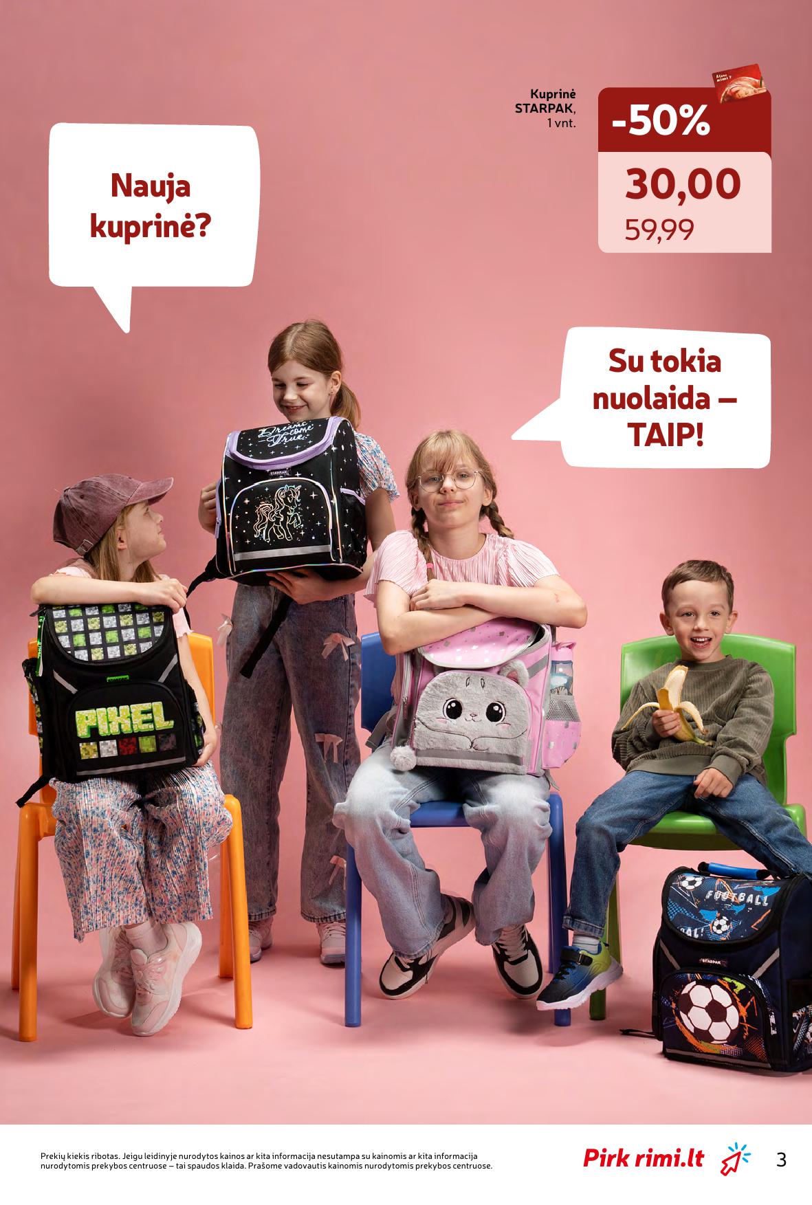 RIMI mokyklinių prekių katalogas "Atgal į mokyklą"