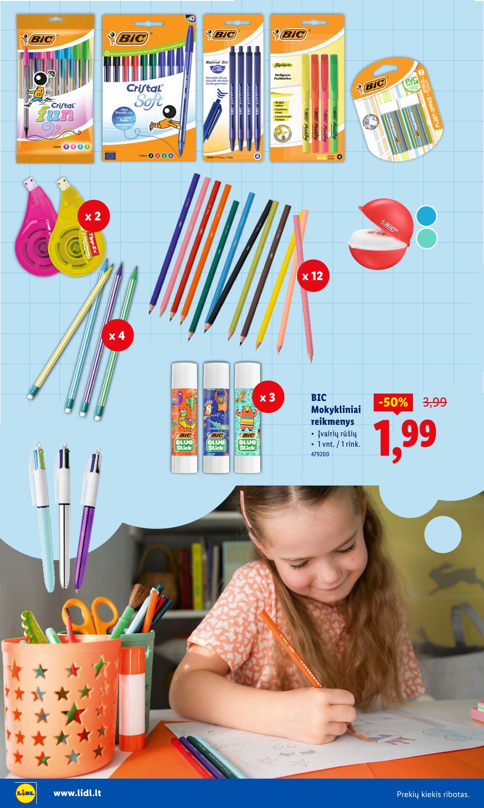 LIDL mokyklos prekių katalogas "Į žinių pasaulį" galioja nuo 2025.07.21