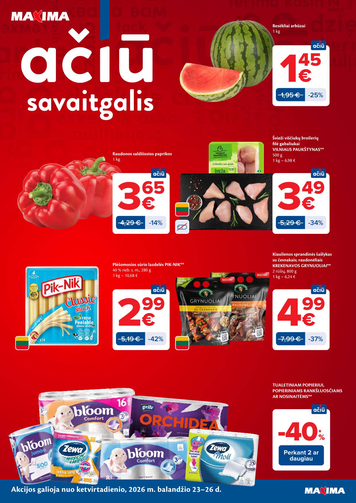 MAXIMA akcijų ir nuolaidų leidinys Nr.17 2026.04.21 - 2026.04.27