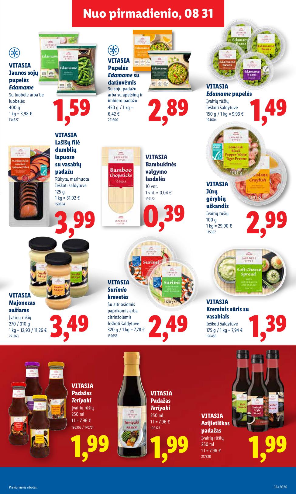 LIDL akcijų ir nuolaidų leidinys 2026.08.31 - 2026.09.06
