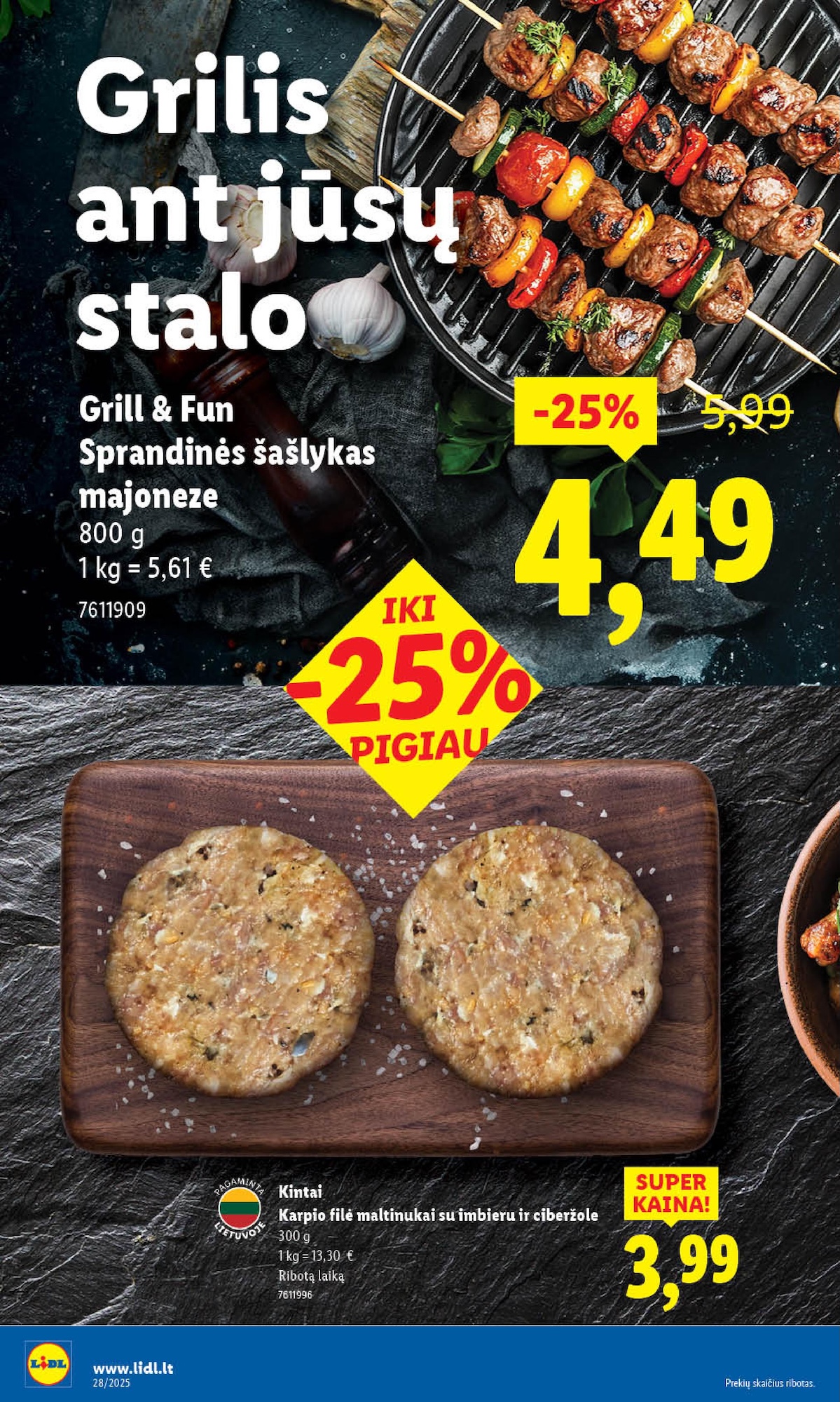 LIDL maisto prekių leidinukas nuo ketvirtadienio 2025.07.10 iki 2025.07.13