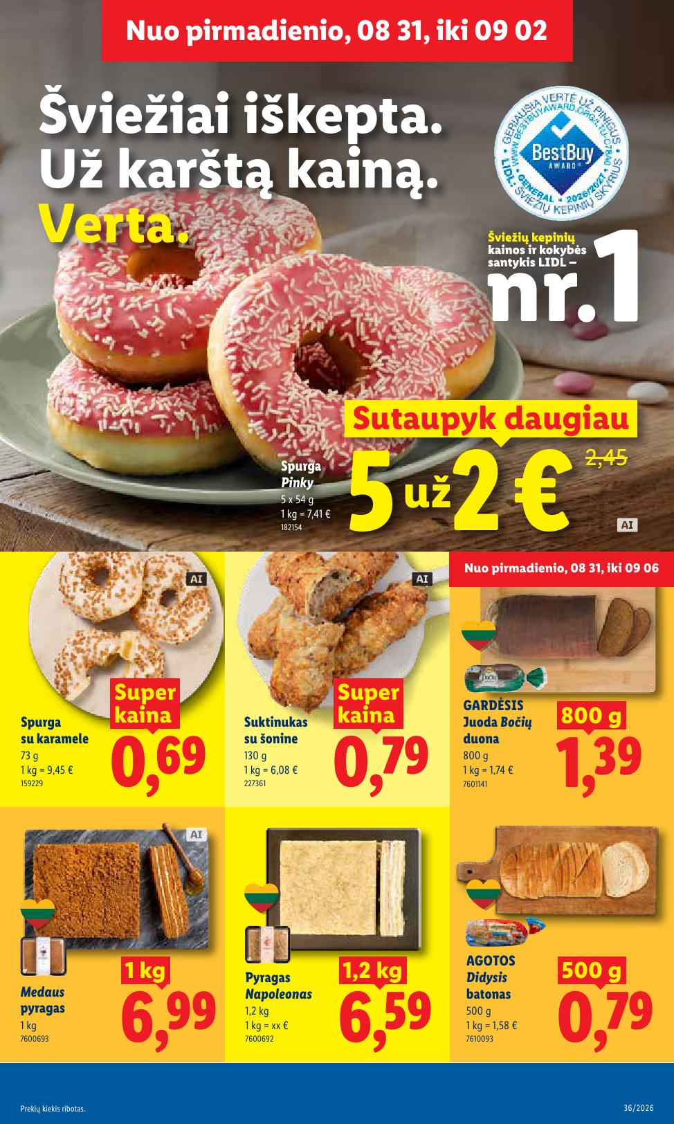 LIDL akcijų ir nuolaidų leidinys 2026.08.31 - 2026.09.06
