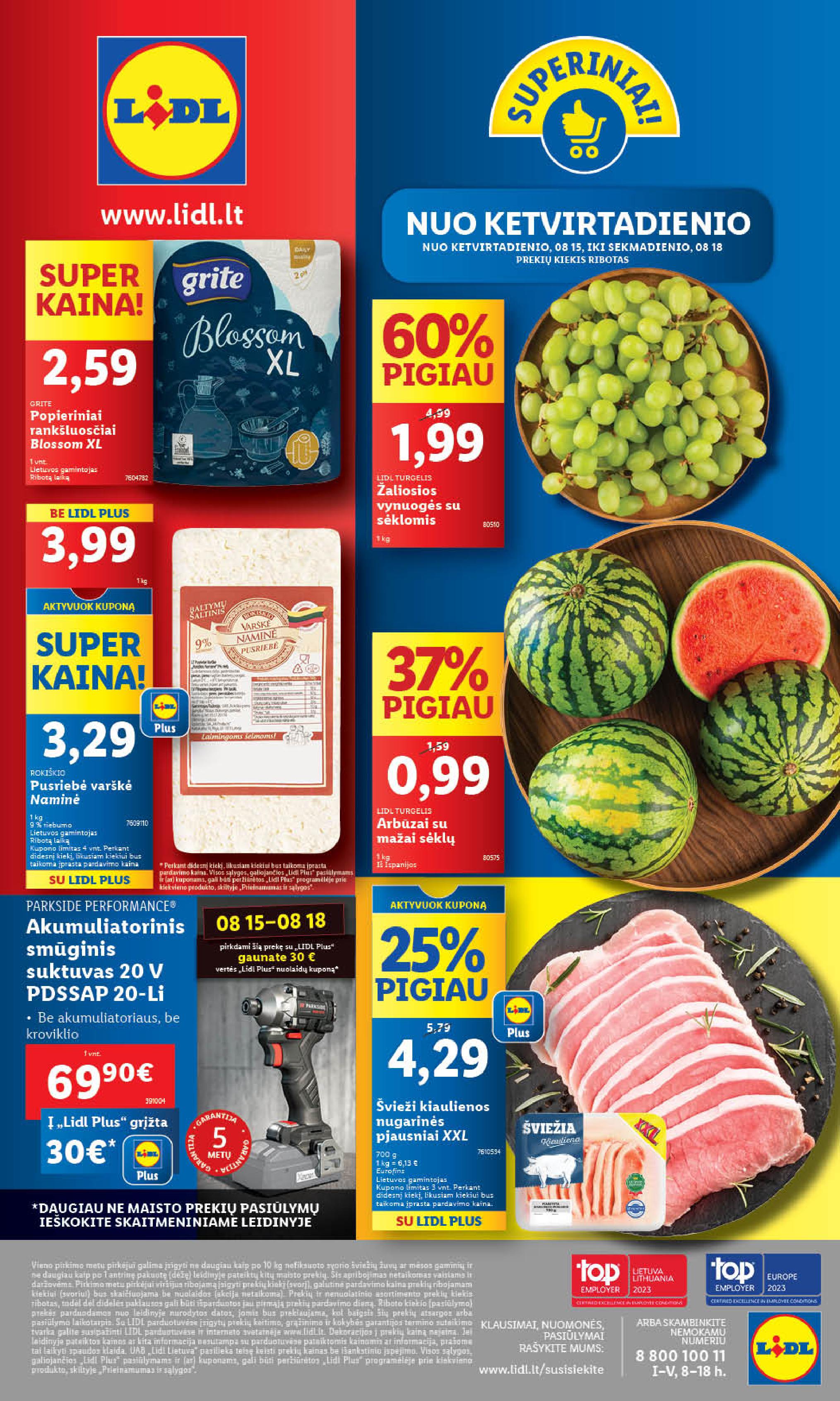 Naujausias LIDL kaininis katalogas 2024.08.12 - 2024.08.18