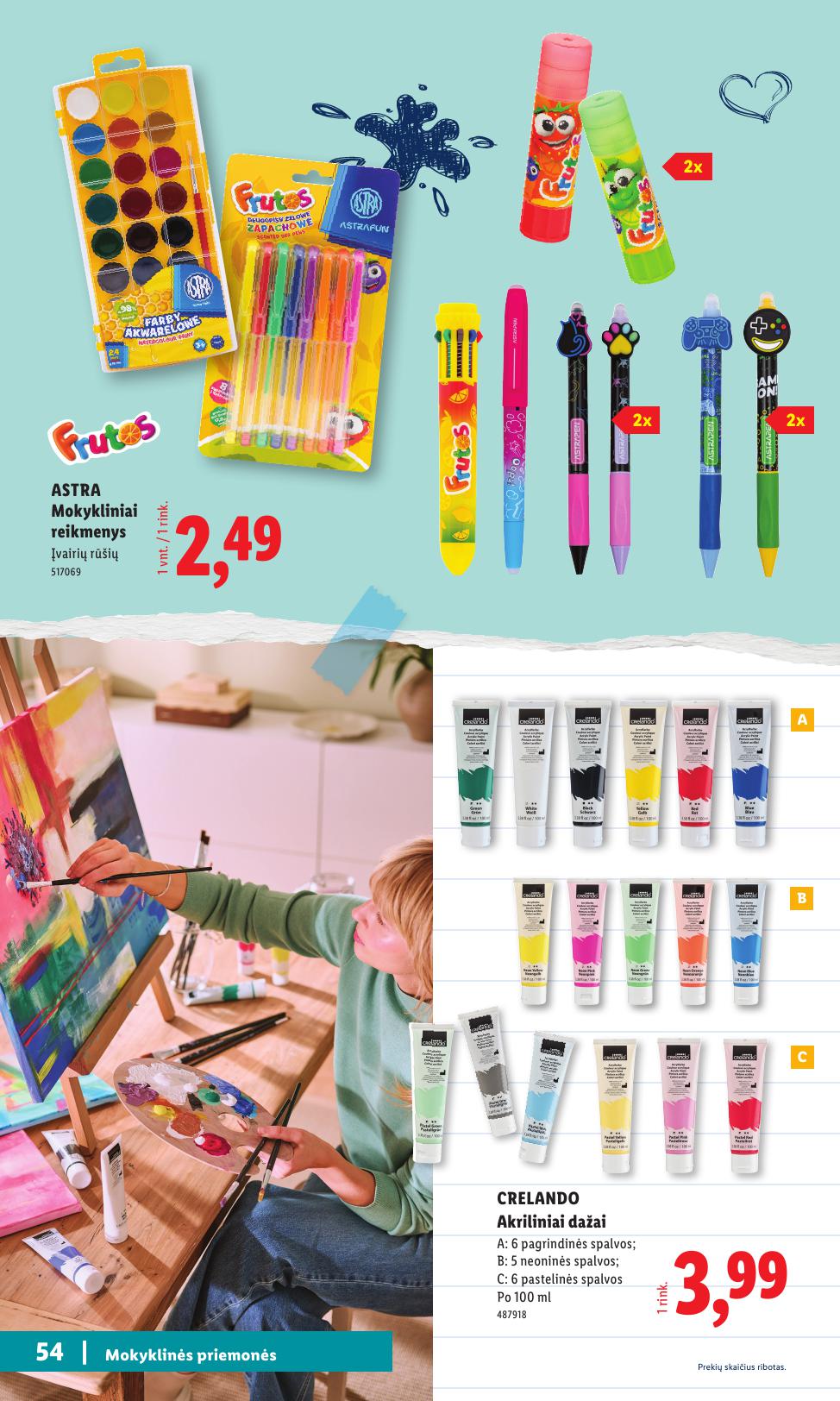 LIDL mokyklinių prekių katalogas "Atgal į mokyklą"
