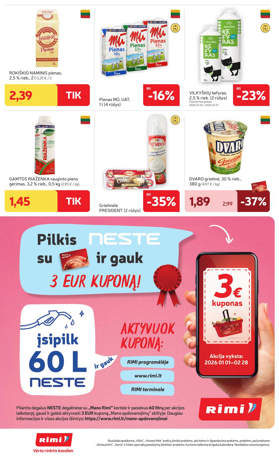 Naujausias RIMI kaininis katalogas 2026.01.20 - 2026.01.26
