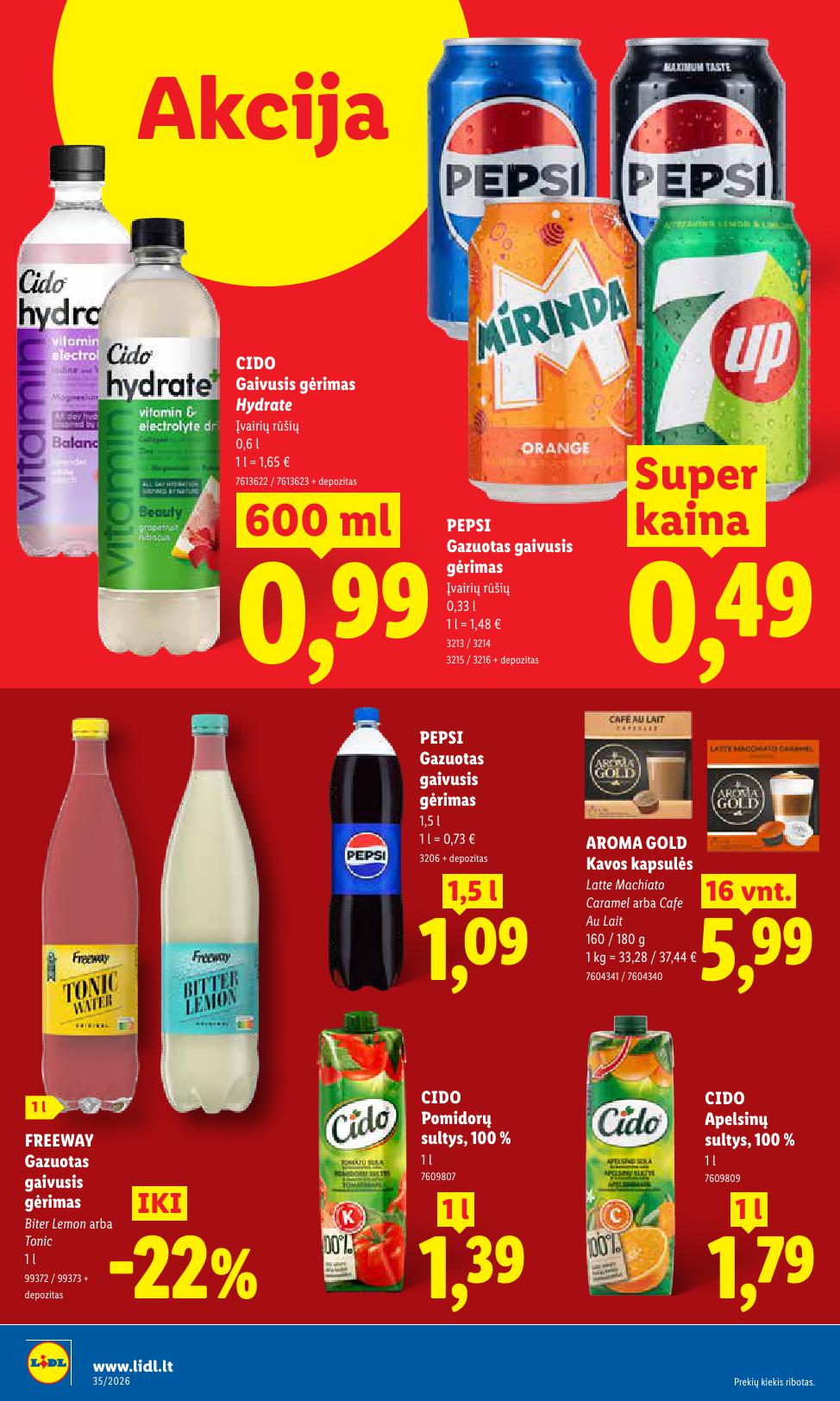 LIDL akcijų ir nuolaidų leidinys 2026.08.24 - 2026.08.30