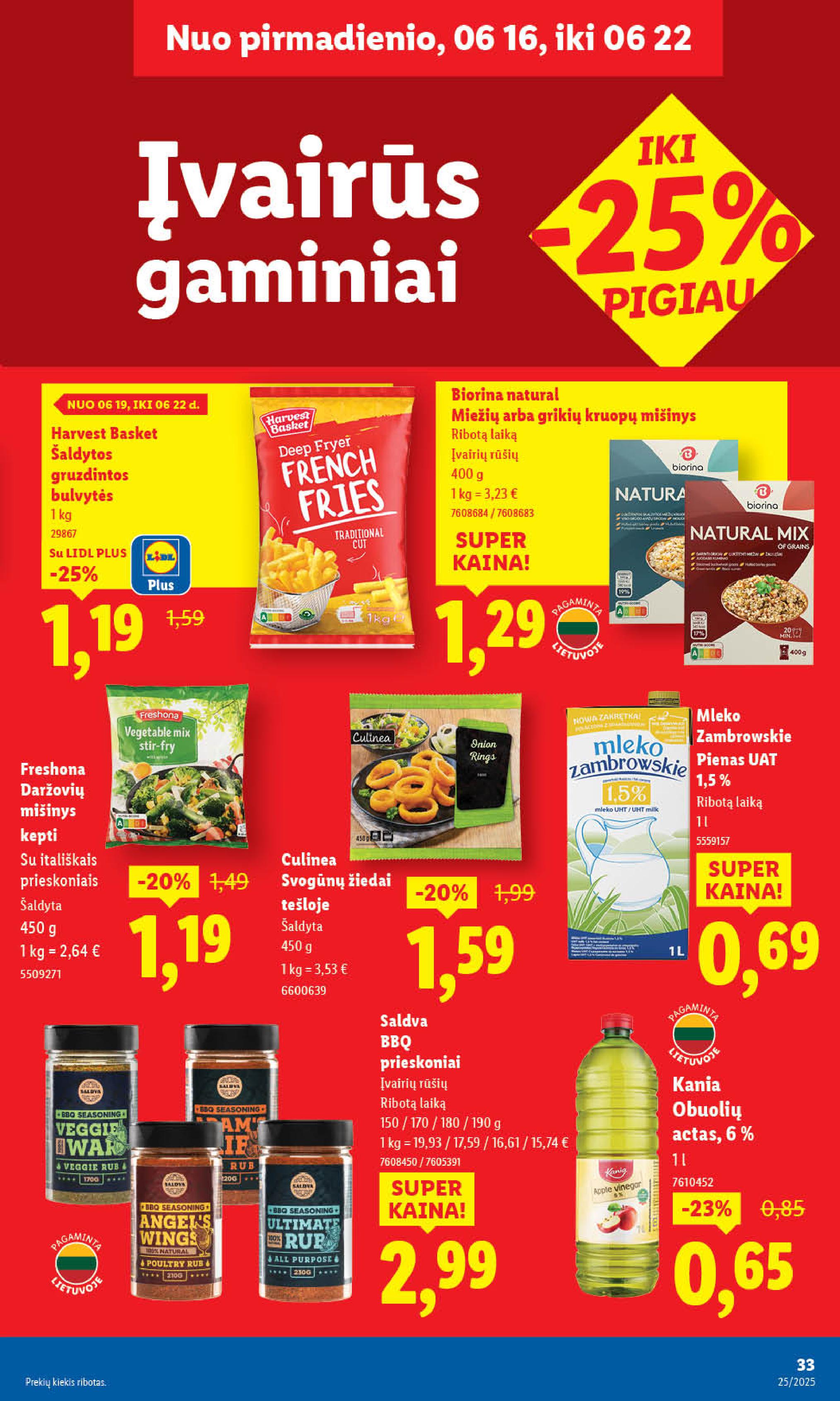 LIDL akcijų ir nuolaidų leidinys 2025.06.16 - 2025.06.22