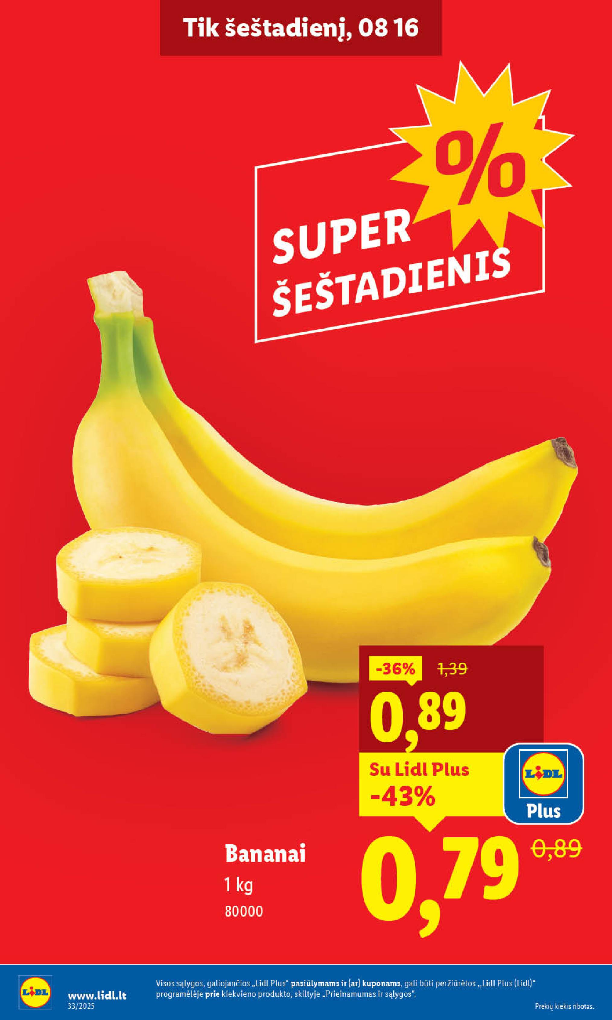 LIDL maisto prekių leidinukas nuo ketvirtadienio 2025.08.14 iki 2025.08.17