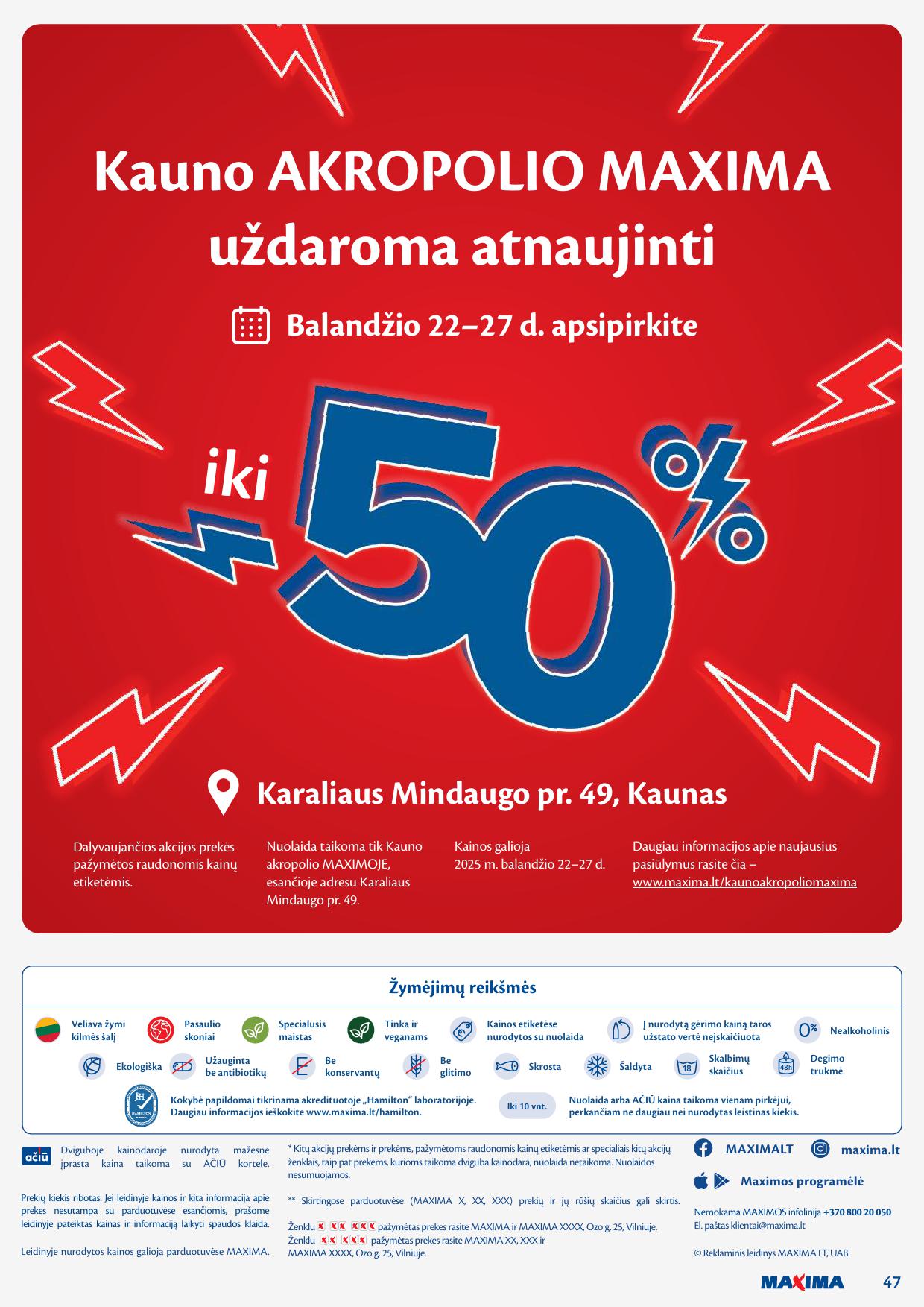 Naujausias MAXIMA kaininis katalogas 2025.04.22 - 2025.04.28