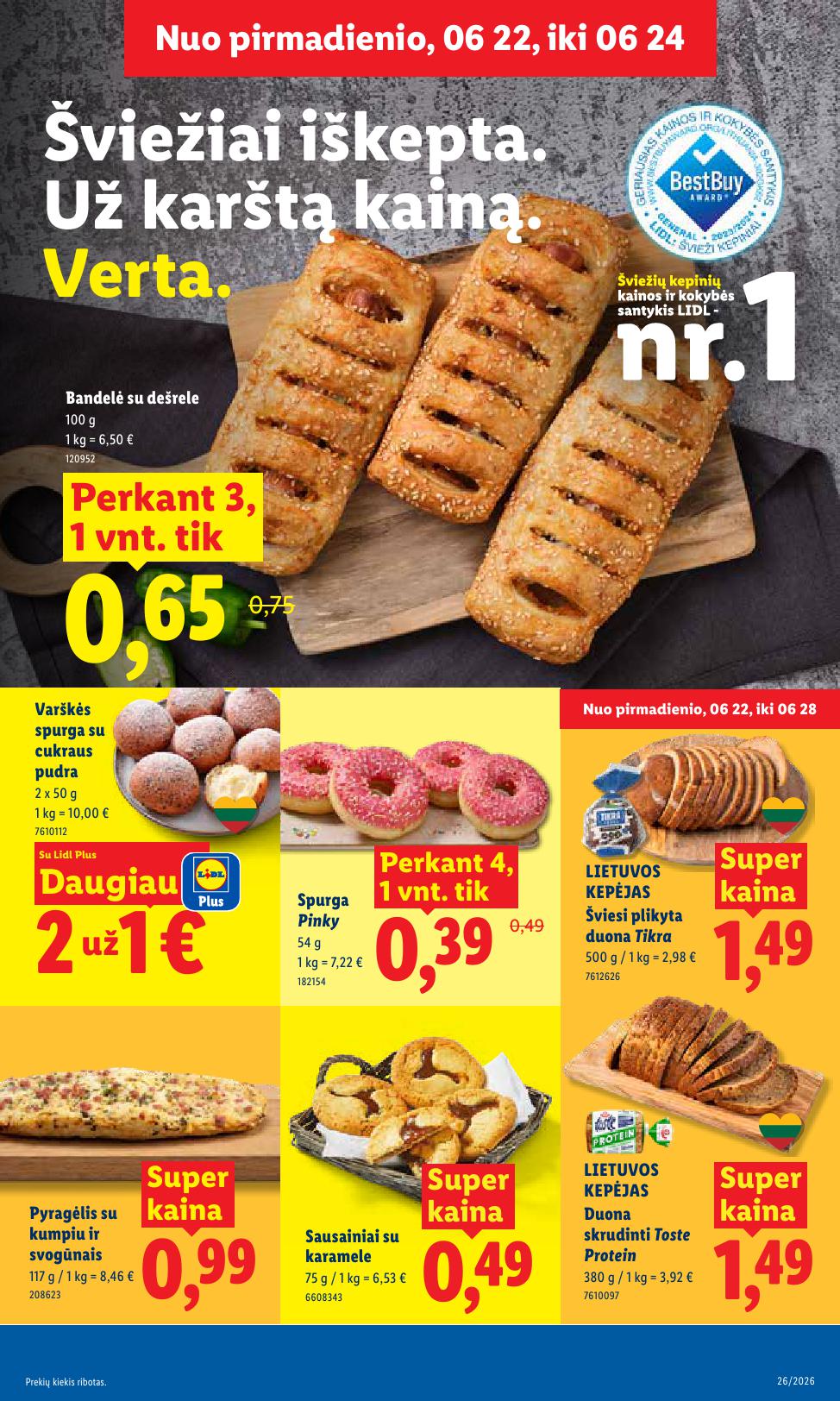 LIDL akcijų ir nuolaidų leidinys 2026.06.22 - 2026.06.28