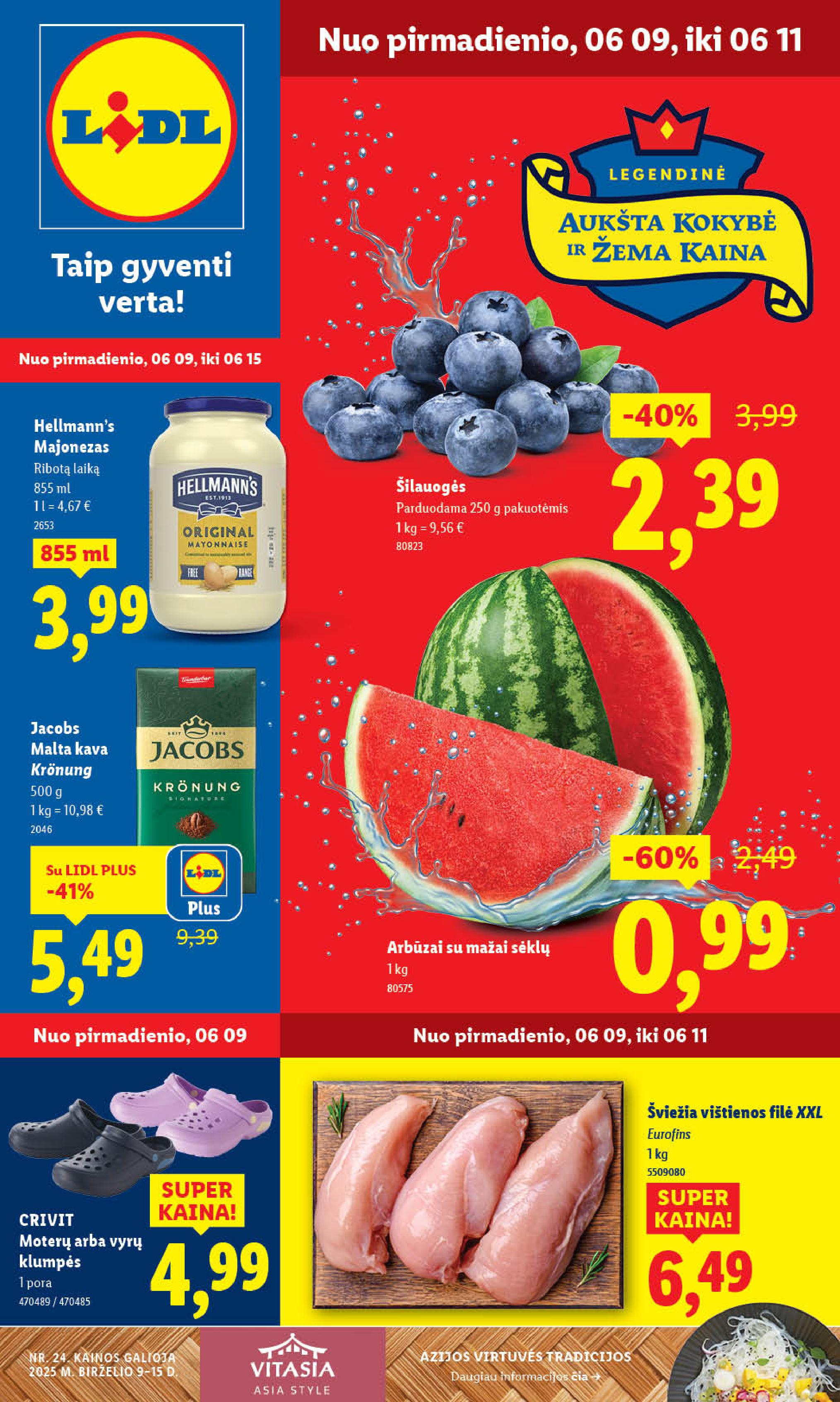 LIDL maisto prekių leidinukas nuo ketvirtadienio 2025.06.12 iki 2025.06.15