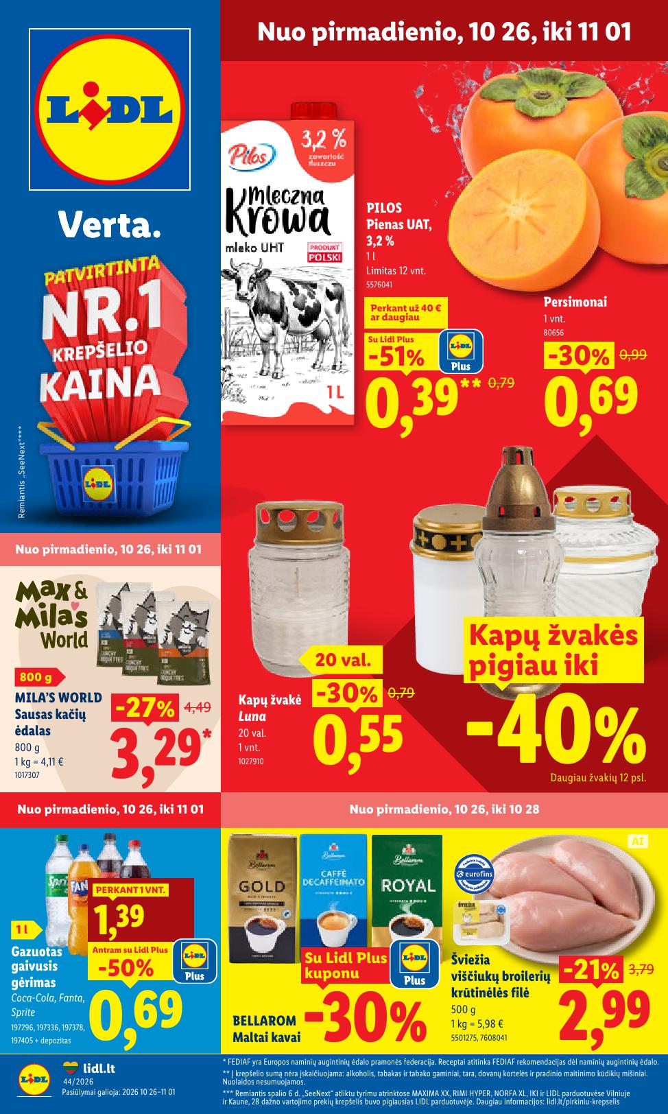 Naujausias LIDL kaininis katalogas 2026.10.26 - 2026.11.01