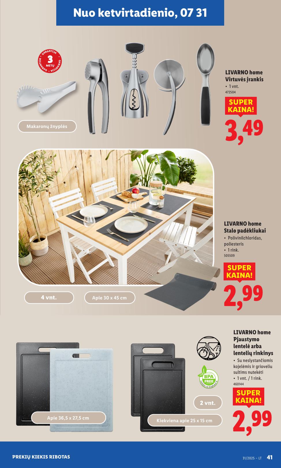 LIDL ne maisto prekių leidinys 2025.07.28 - 2025.08.03