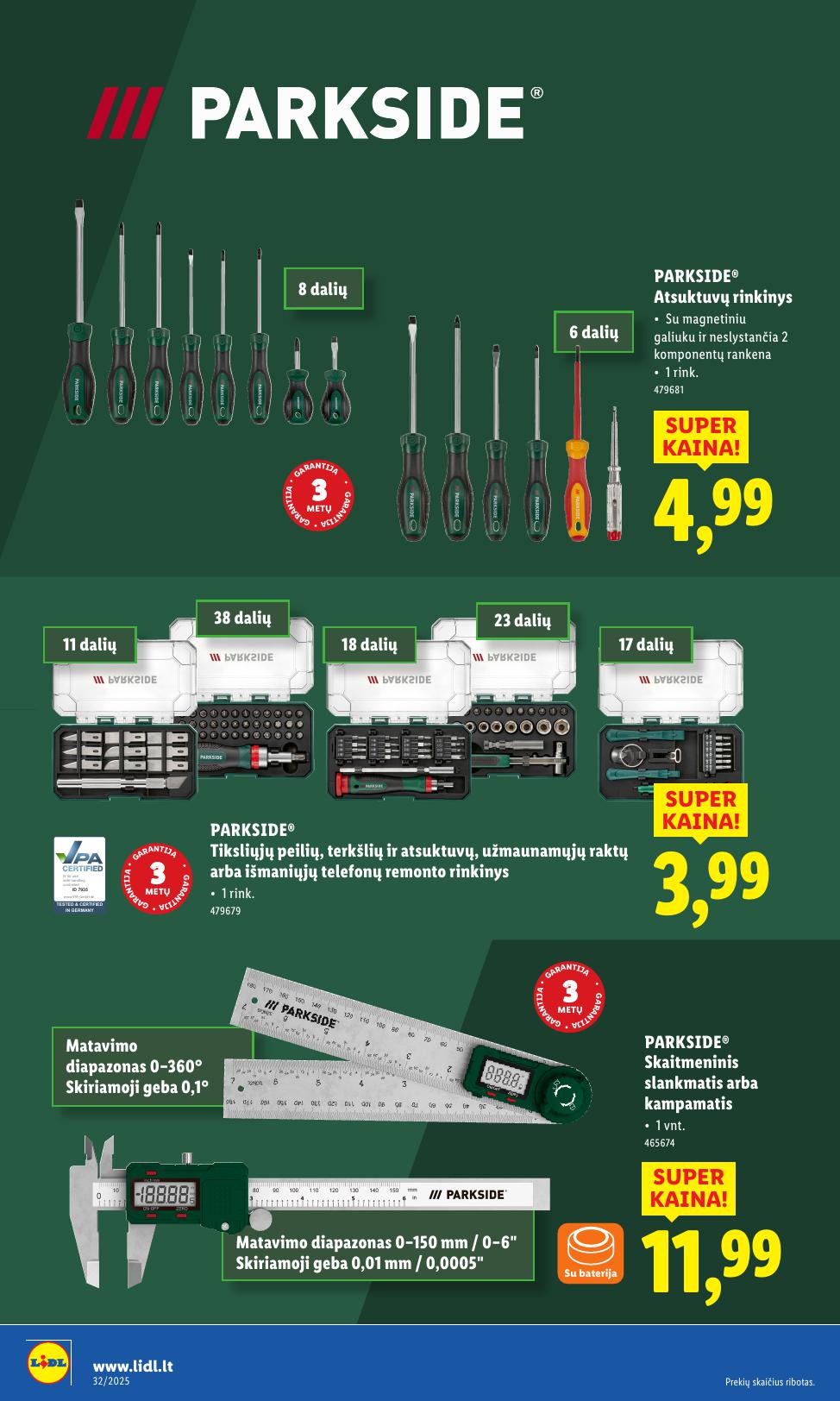 LIDL ne maisto prekių leidinys 2025.08.04 - 2025.08.10