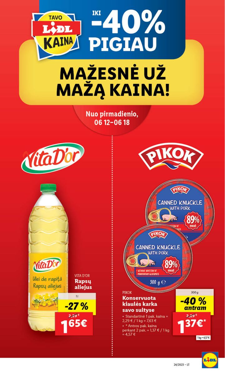 Naujausias LIDL kaininis katalogas 2023.06.12 - 2023.06.18