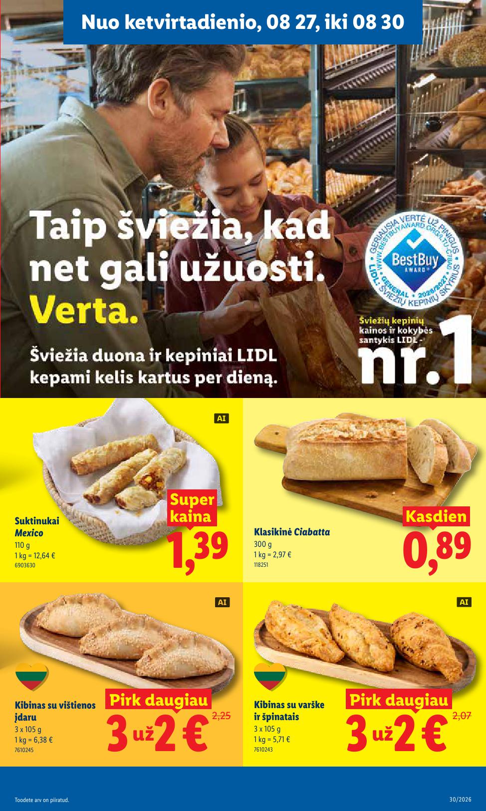 LIDL akcijų ir nuolaidų leidinys 2026.08.24 - 2026.08.30
