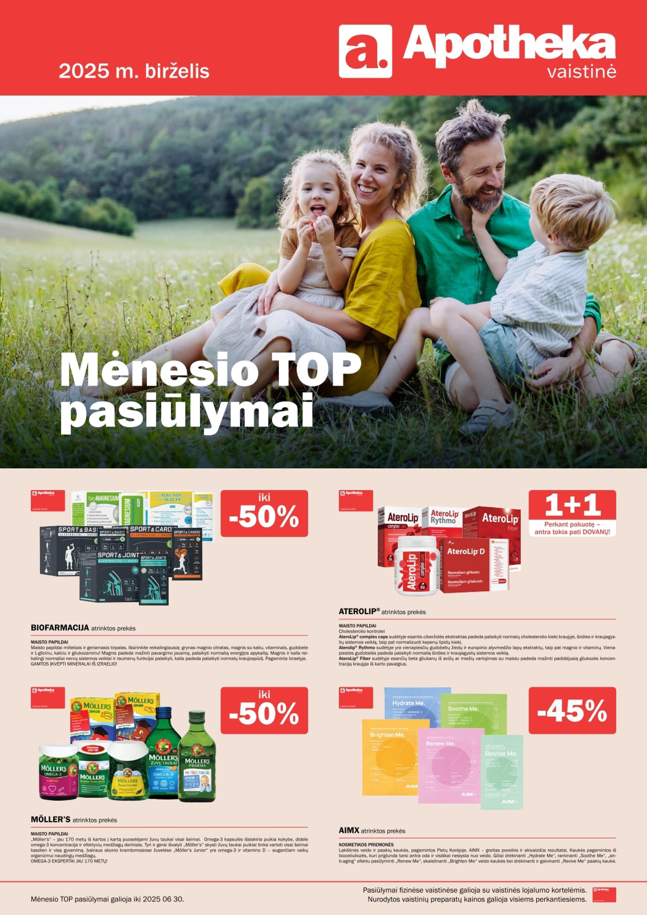 APOTHEKA vaistinės akcijų ir nuolaidų leidinys 2025.06.01 - 2025.06.30